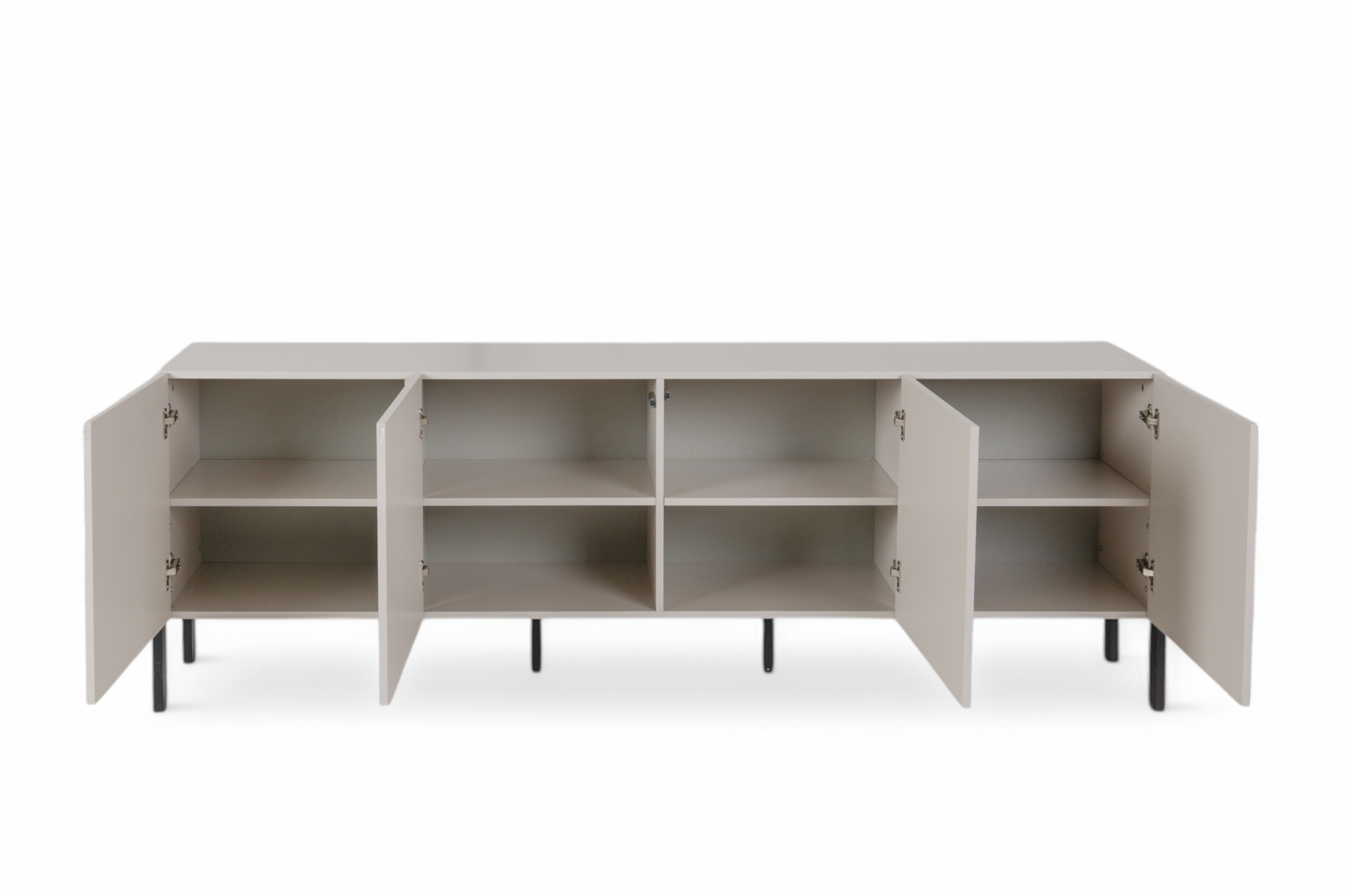 TV stolek Jukon 204 cm - kašmír / černé nožky skříňka RTV Wezilo 204 cm - kašmír / černé nožičky