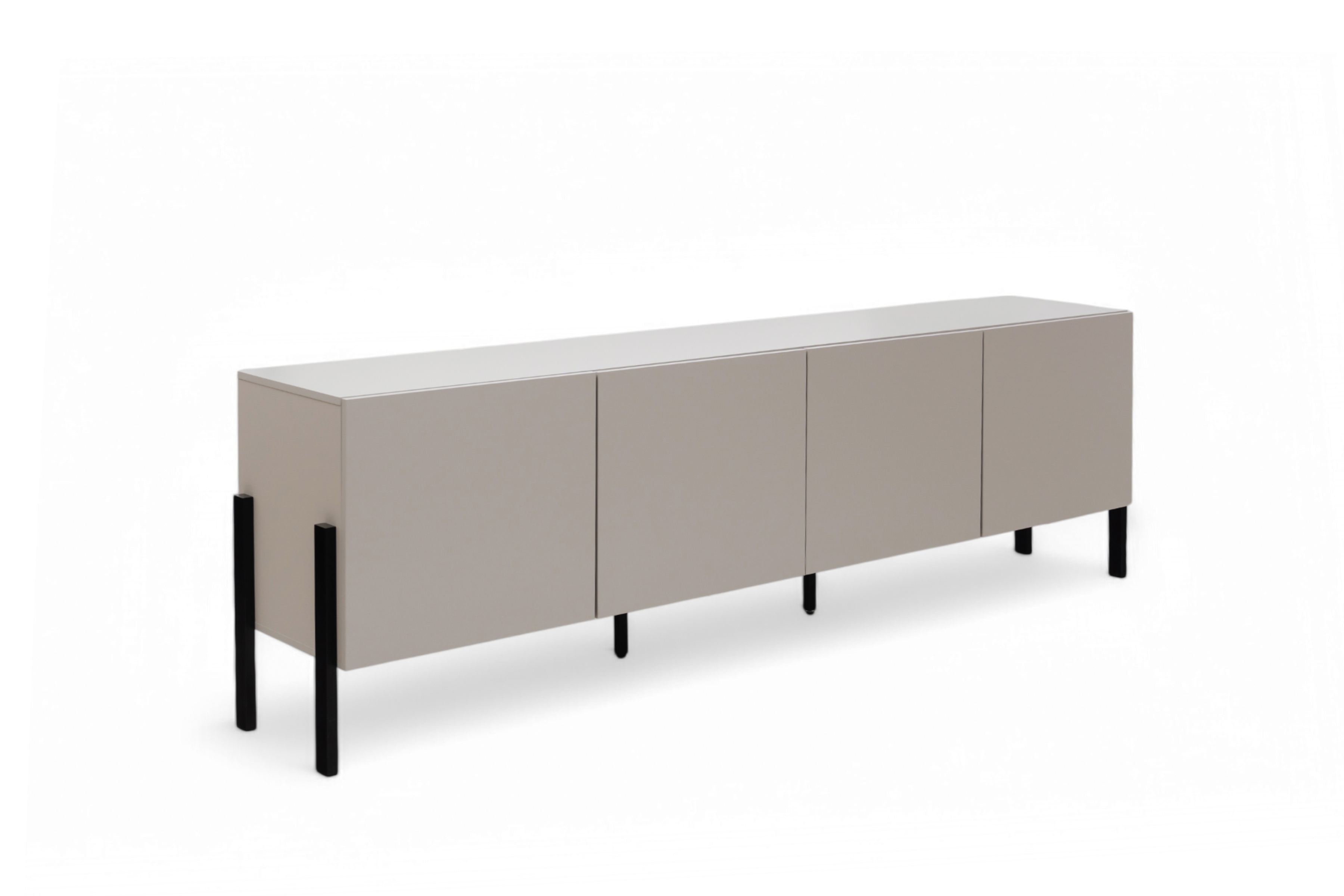 TV stolek Jukon 204 cm - kašmír / černé nožky skříňka RTV Wezilo 204 cm - kašmír / černé nožičky