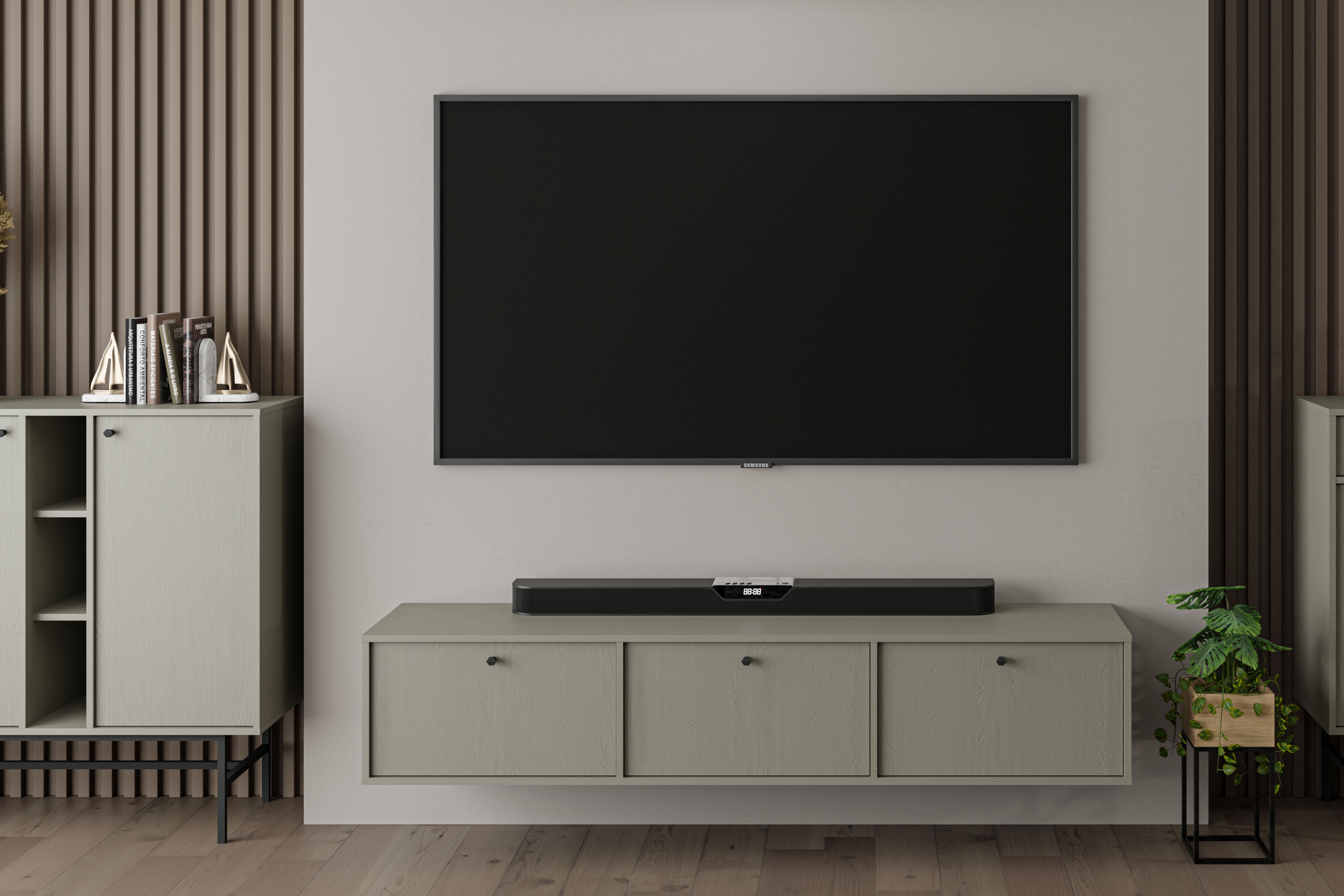 Závěsný TV stolek Lotina IV 180 cm 3K - eukalyptus Skříňka RTV závěsná Lotina IV 3K - 180 cm - eukaliptus