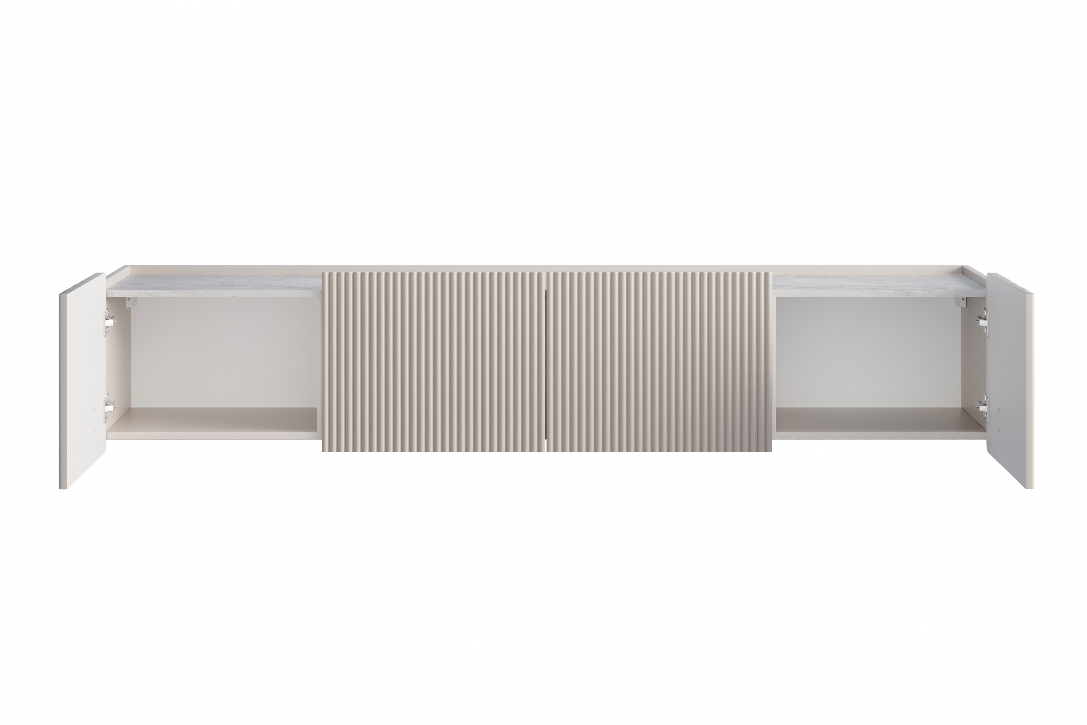 Závesná TV skrinka Malmi 200 cm – kašmír / crema bianca / čierna TV skrinka závesná Malmi 200 cm - kašmír / crema bianca / Čierny