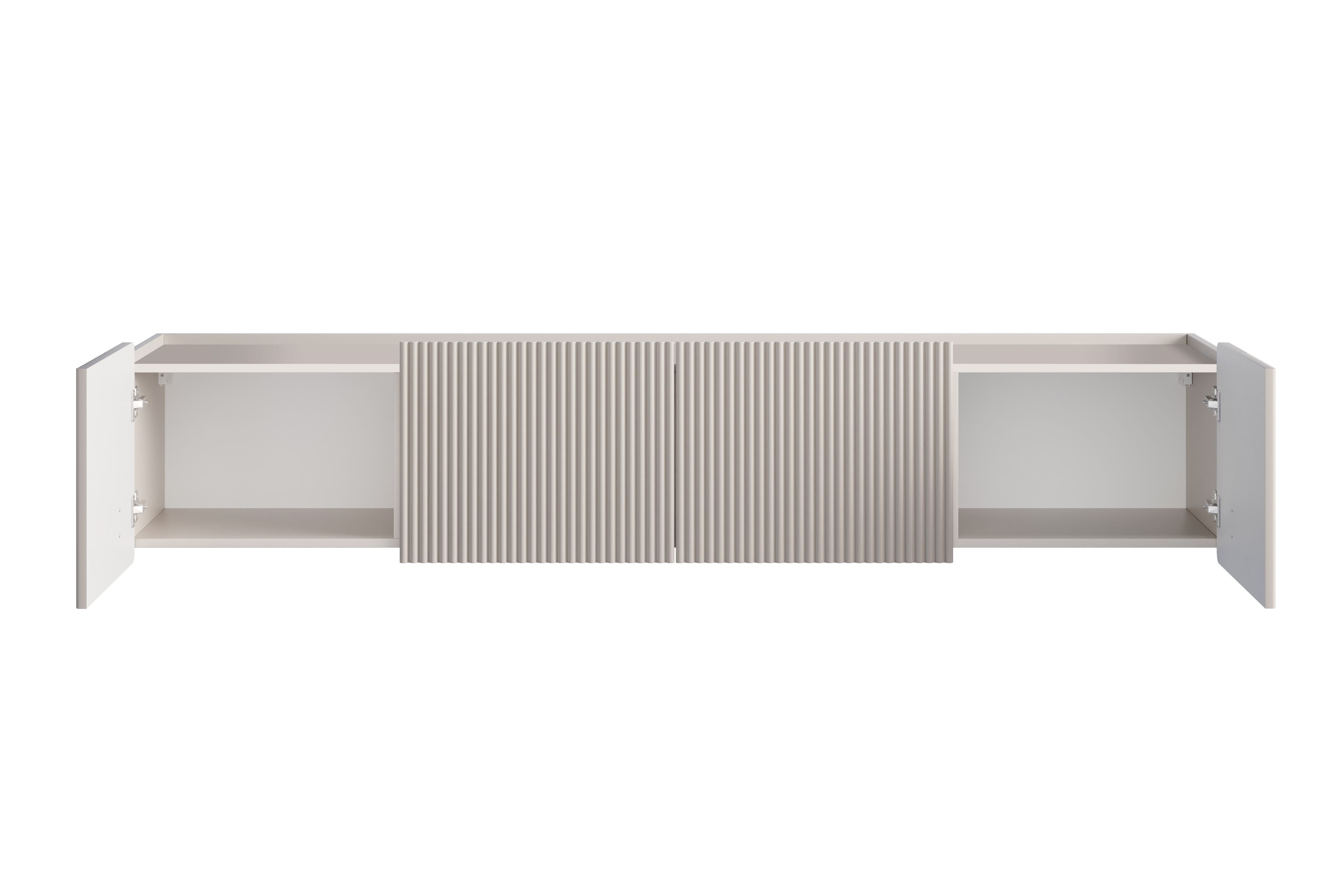 Závěsný TV stolek Malmi 200 cm - kašmírová / černá skříňka RTV závěsná Malmi 200 cm - kašmír / černá