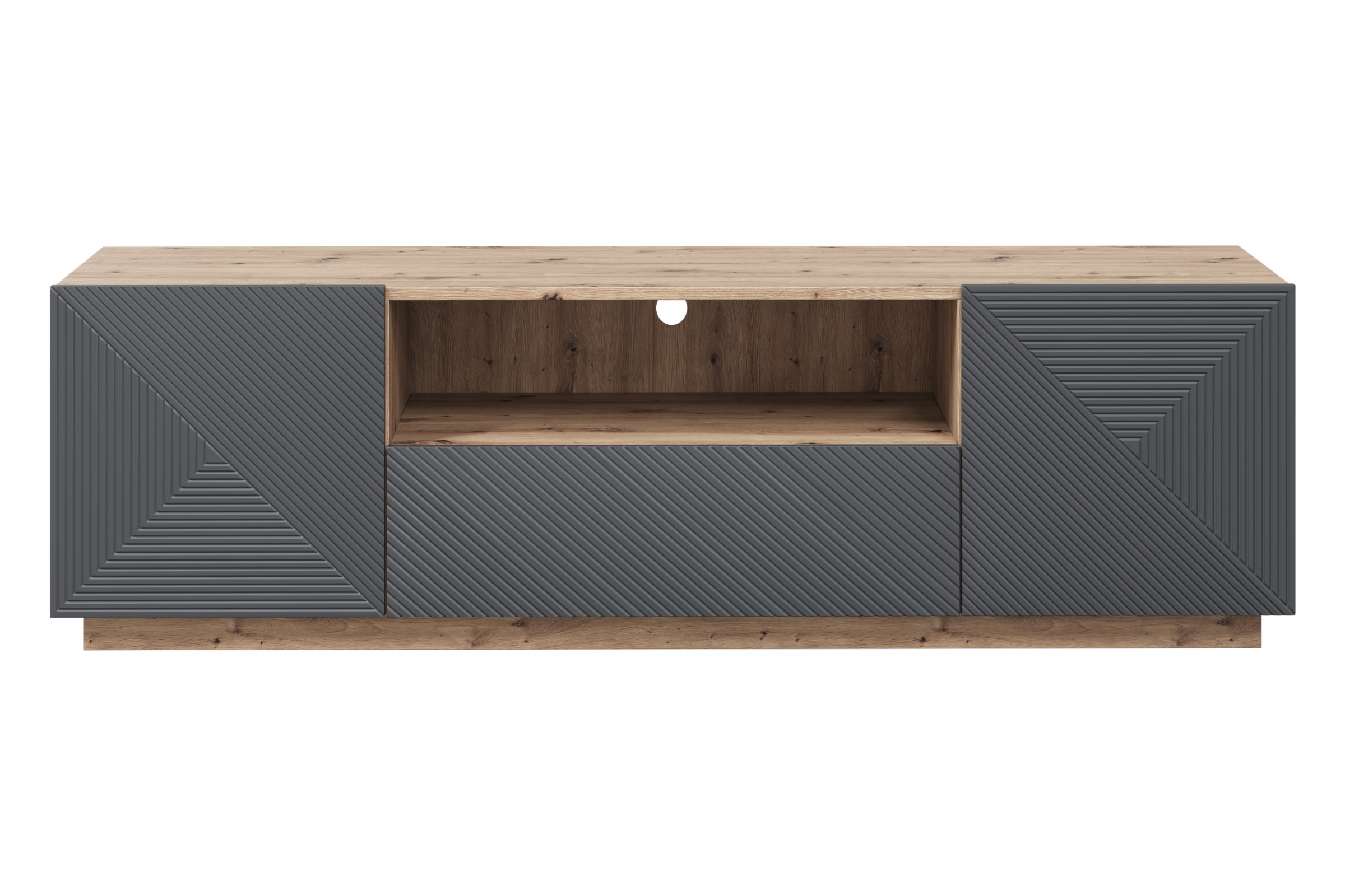 TV stolek Asha 167 cm - dub artisan / rivier stone mat skříňka RTV z szuflada Asha 167 cm - artisan / rivier stone mat