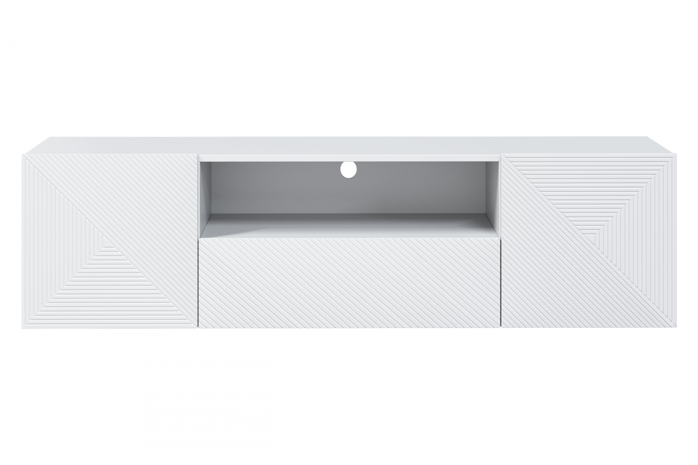 Závěsný TV stolek Asha 167 cm - bílý mat skříňka RTV z szuflada Asha 167 cm - bílý mat