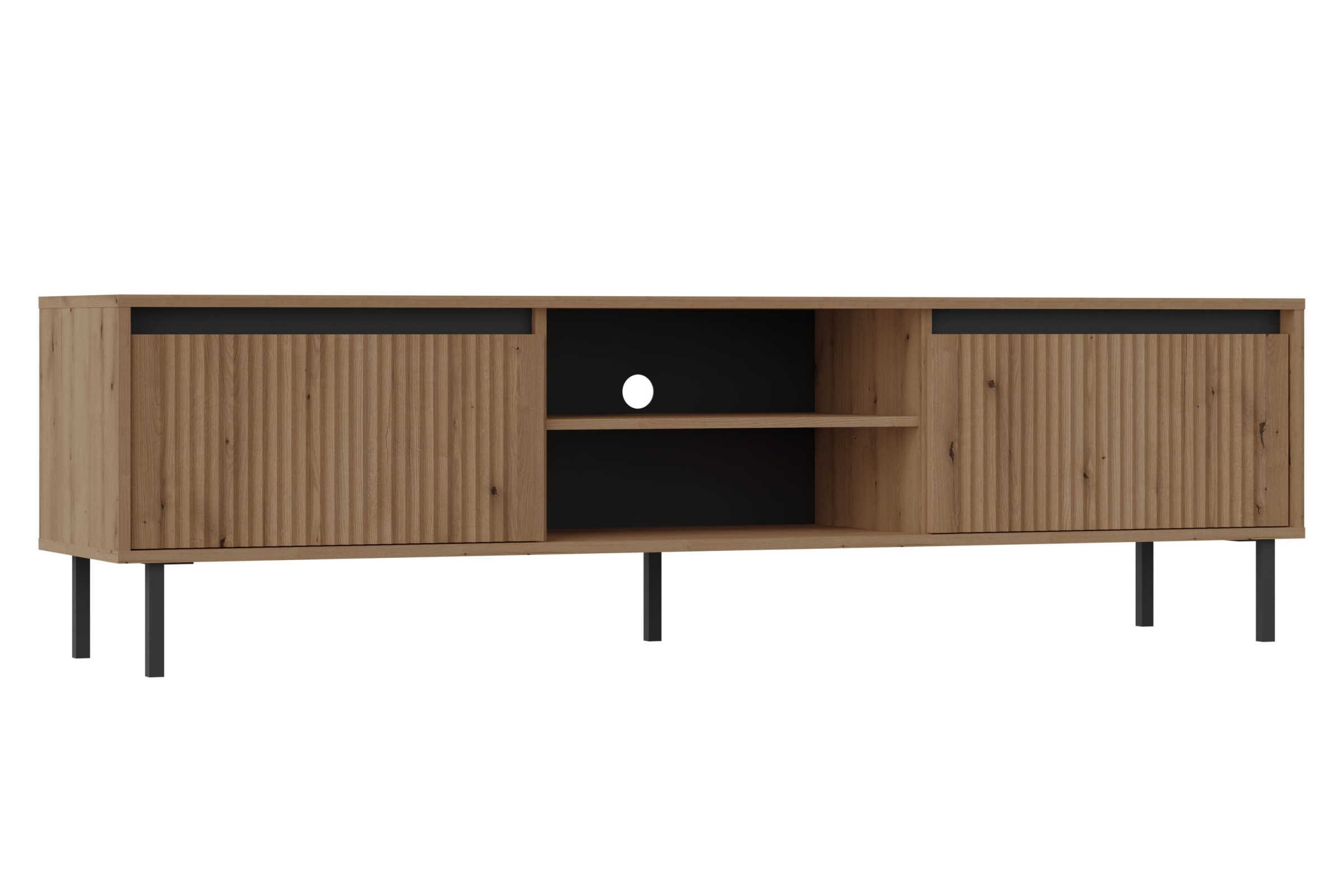 TV stolek Kasalia 179 cm se 2 zásuvkami - dub evoke Skříňka RTV se zásuvkami Kasalia 2S - 179 cm - dub evoke