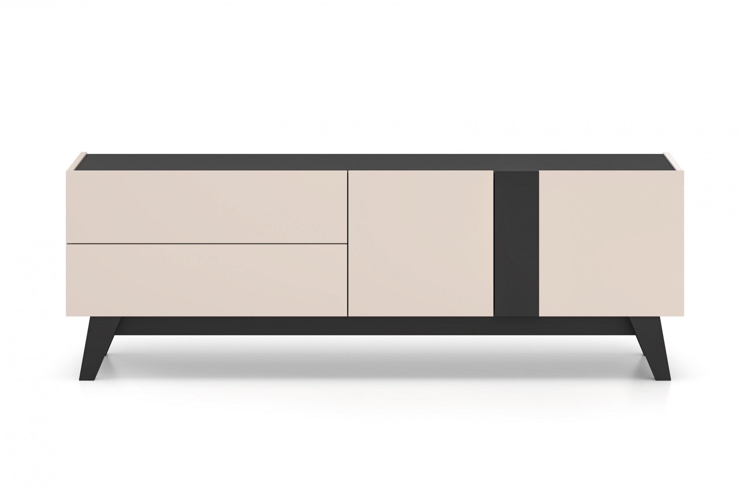 TV stolík Salio 160 cm so zásuvkami - kašmírová / čierna TV skrinka so zásuvkami Salio 160 cm - kašmír / Čierny