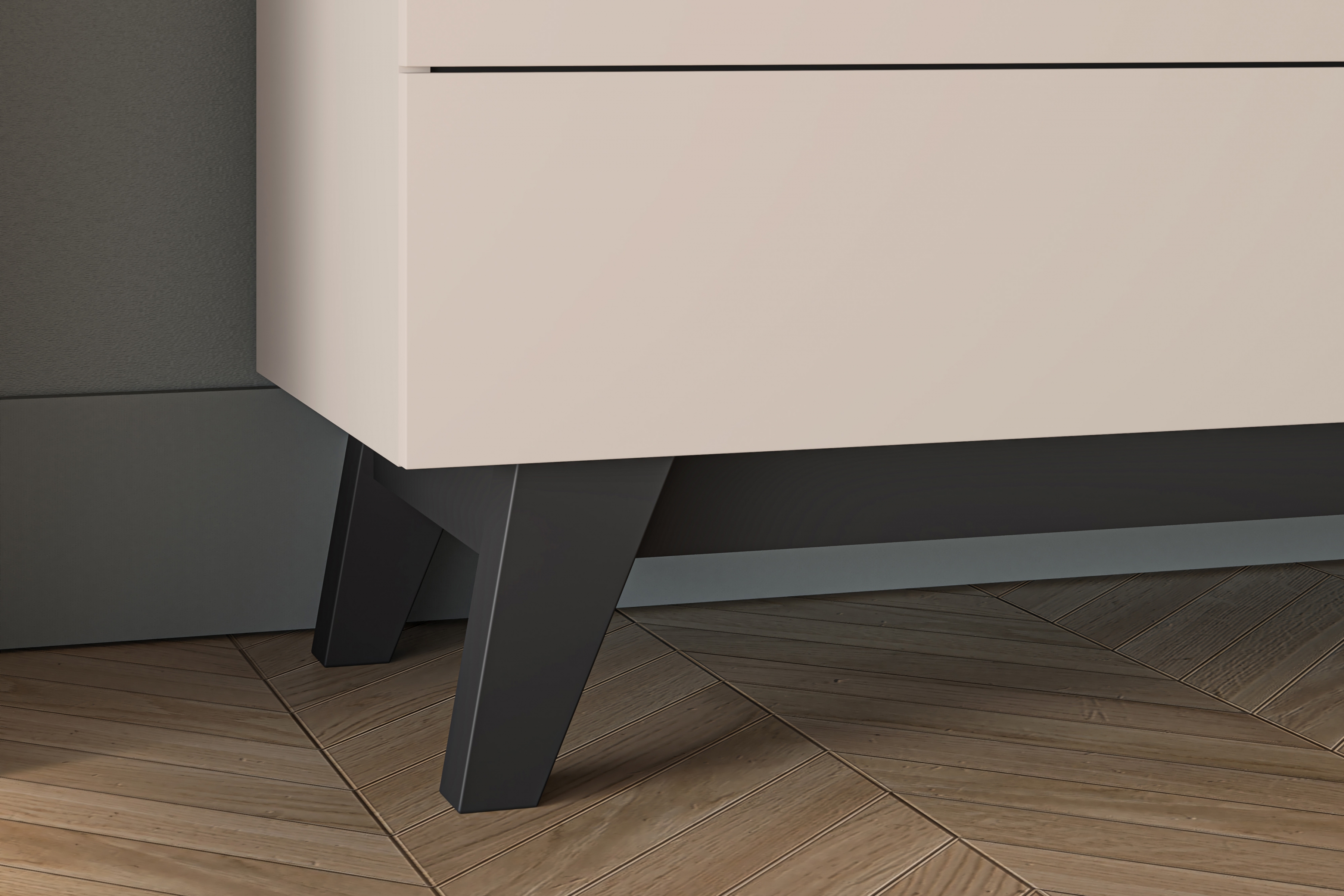 TV stolík Salio 160 cm so zásuvkami - kašmírová / čierna TV skrinka so zásuvkami Salio 160 cm - kašmír / Čierny