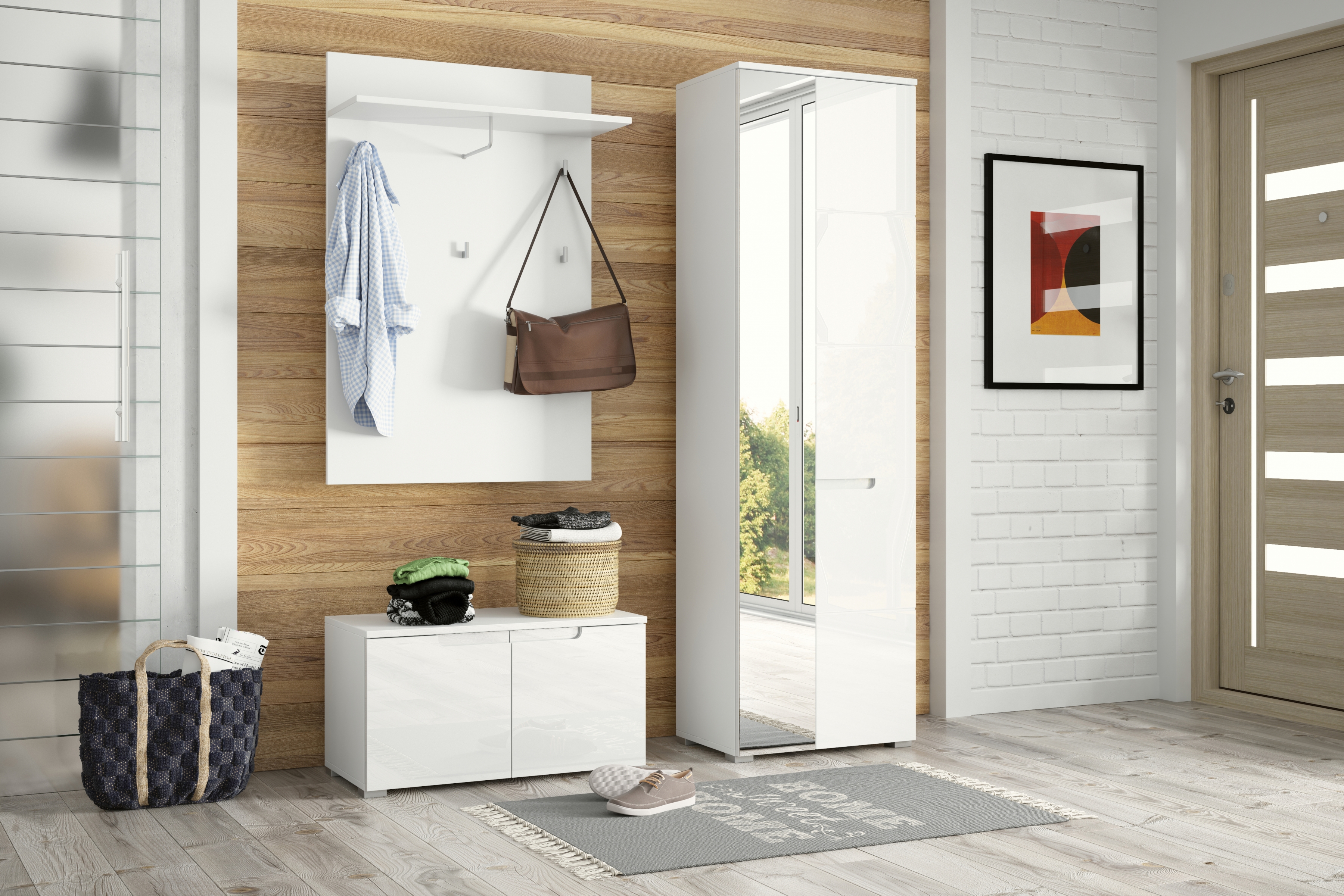 Skříňka Alwa 18 dvoudveřová 80 cm - bílý lesk Skříňka Selene 18 dvoudveřová 80 cm - Bílý lesk