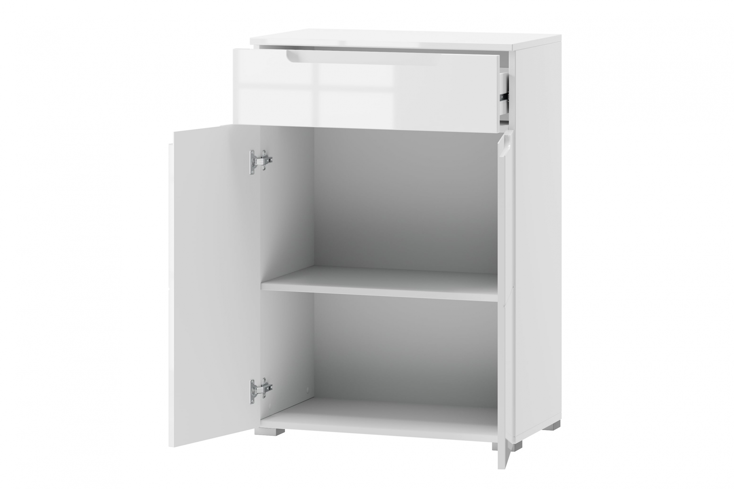 Skříňka Alwa 19 se zásuvkou 70 cm - bílý lesk Skříňka Selene 19 z szuflada 70 cm - Bílý lesk