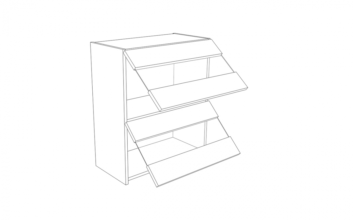 Závesná kuchynská skrinka Campari WOW60/72 dvojdverová so sklenenými dvierkami Skrinka závesná Kuchynská Campari WOW 60/72 dvojdverová z witrynami