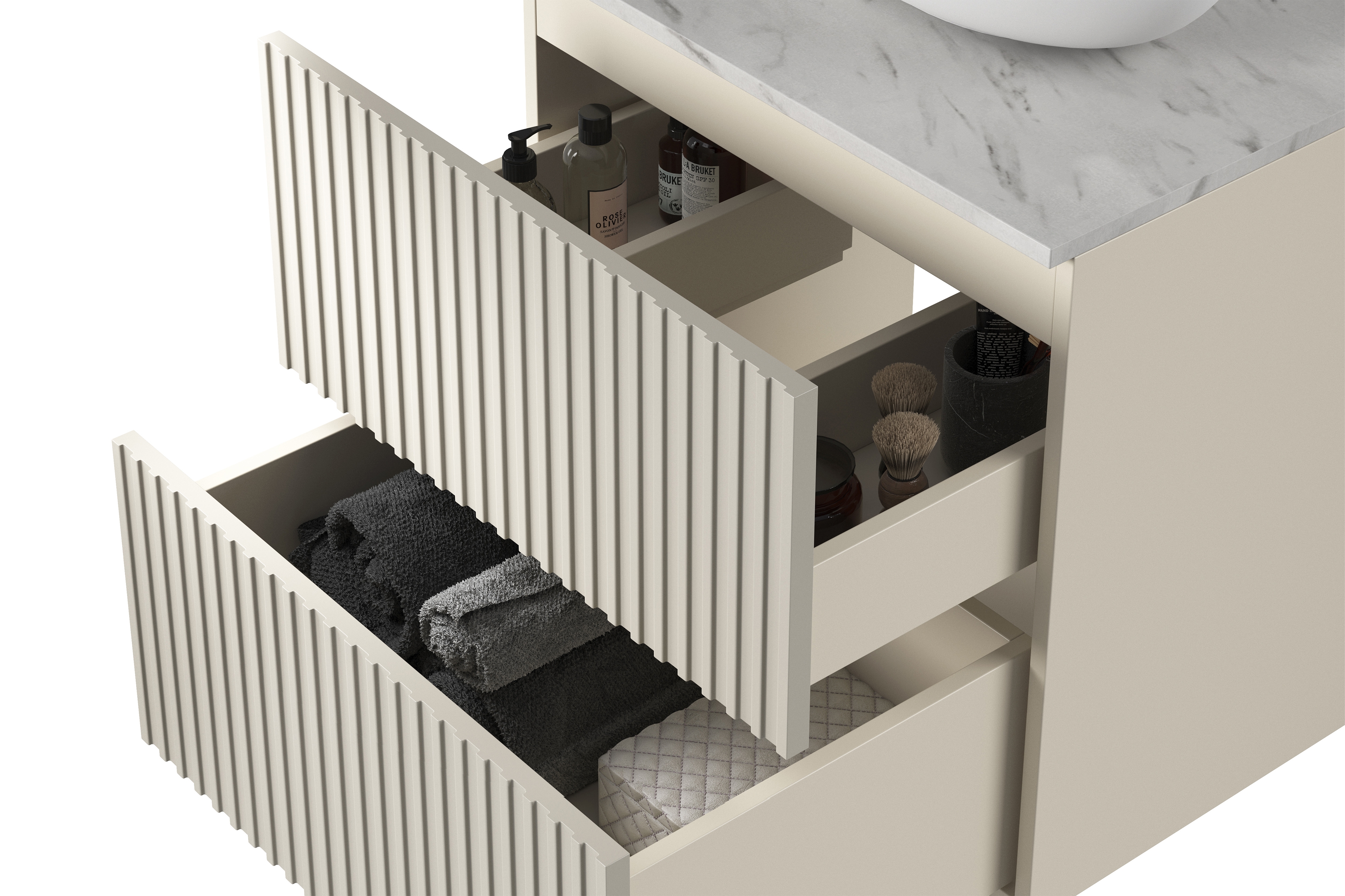 Závesná kúpeľňová skrinka pod umývadlo Nicole 60 cm - kašmírová Skrinka závesná Nicole 60 cm pod umywalke - kašmír