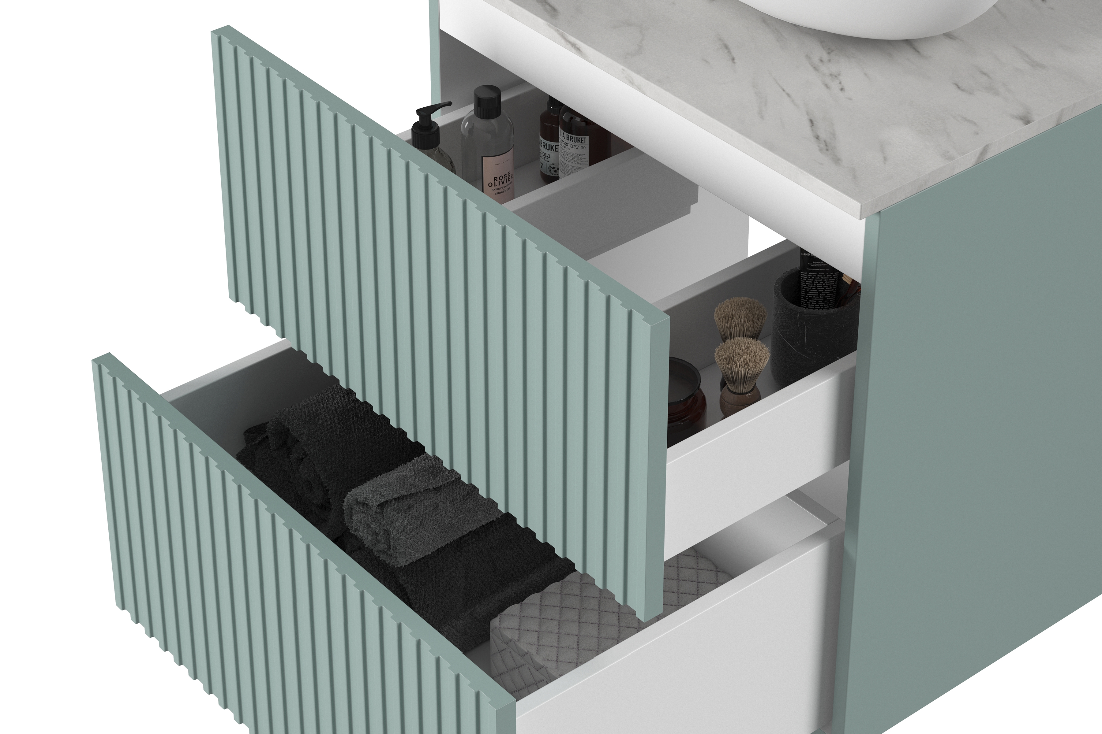 Kúpeľňová skrinka Nicole 60 cm závesná pod umývadlo - šalvia - Limitovaná ponuka Skrinka závesná Nicole 60 cm pod umywalke - szalwia