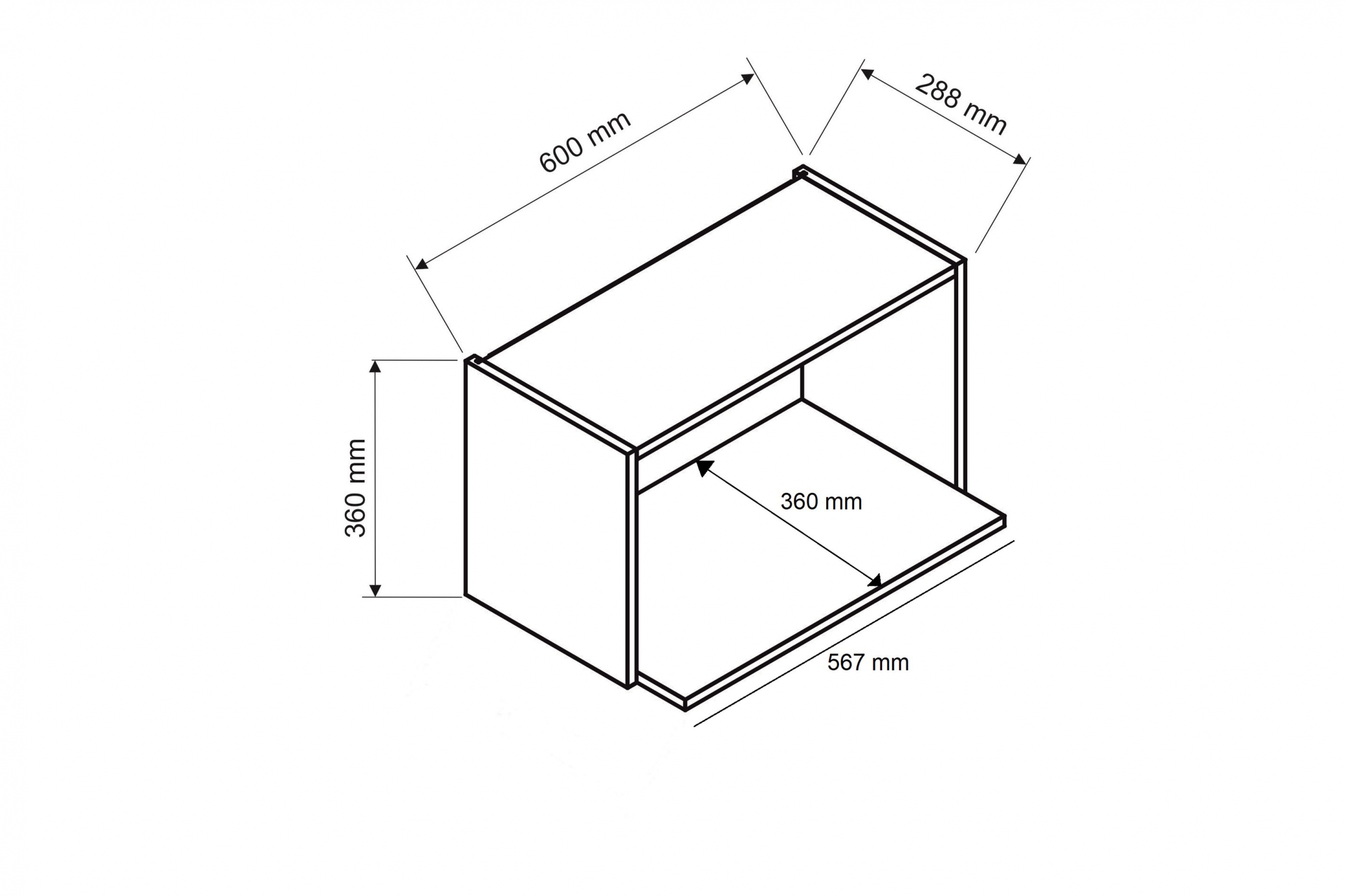 Otevřená závěsná skříňka Isabel WO60 MV pro mikrovlnku – dub artisan Skříňka závěsná otevřená do zabudowy mikrofalowki Isabel WO60 MV - dub artisan