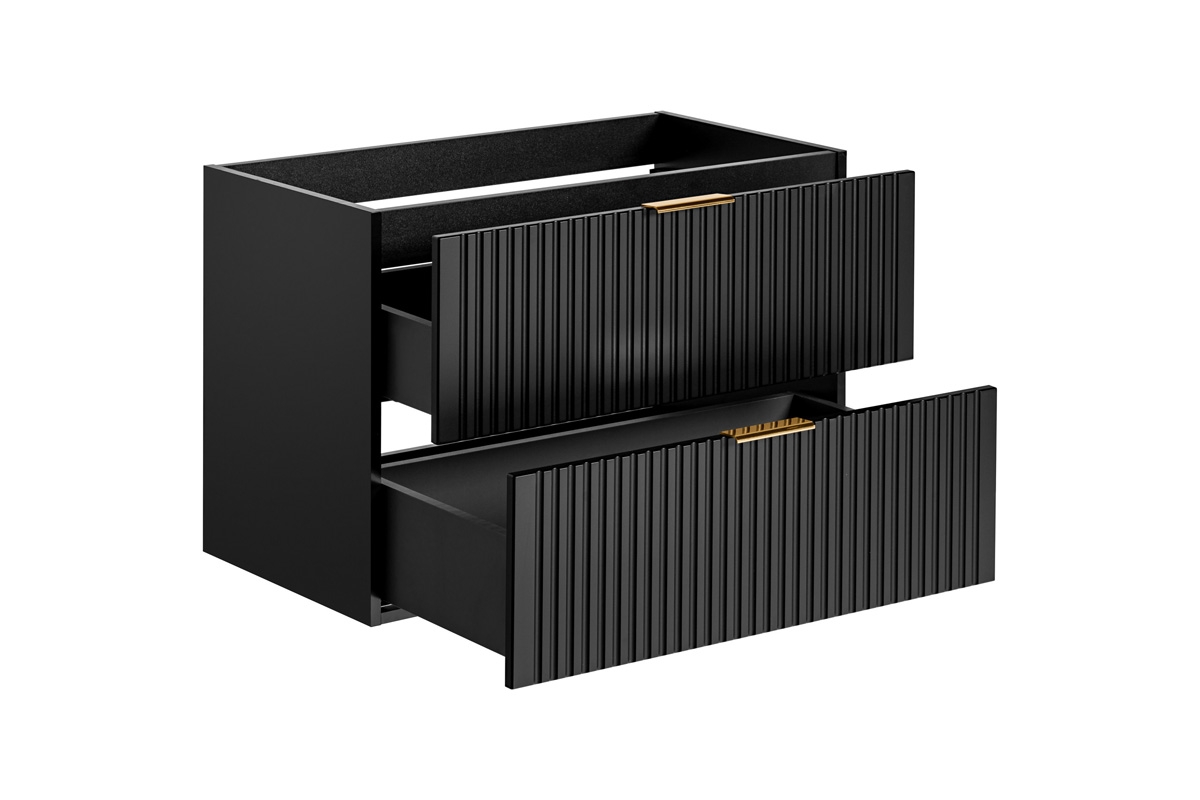 Závesná skrinka pod umyvadlo Adel Black 80 cm - čierny mat Skrinka so zásuvkami adel 