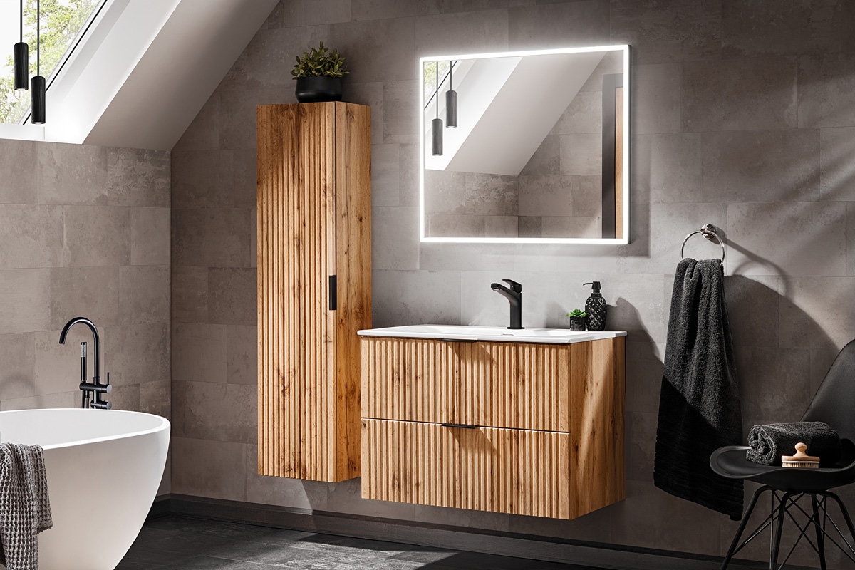 Koupelnová skříňka pod umyvadlo Adel Oak 60 cm - dub wotan Nábytek do lazienki comad 