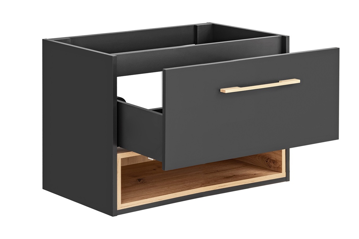 Závesná skrinka pod umývadlo Borneo 821 - šedý Cosmos / Dub Artisan - 80 cm Závesná skrinka pod umývadlo