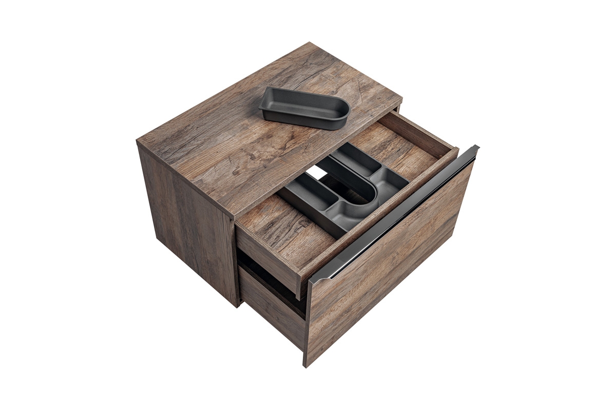 Závesná skrinka pod umývadlo Santa Fe Oak 60 cm - Dub santa fe vintage Skrinka so zásuvkami 