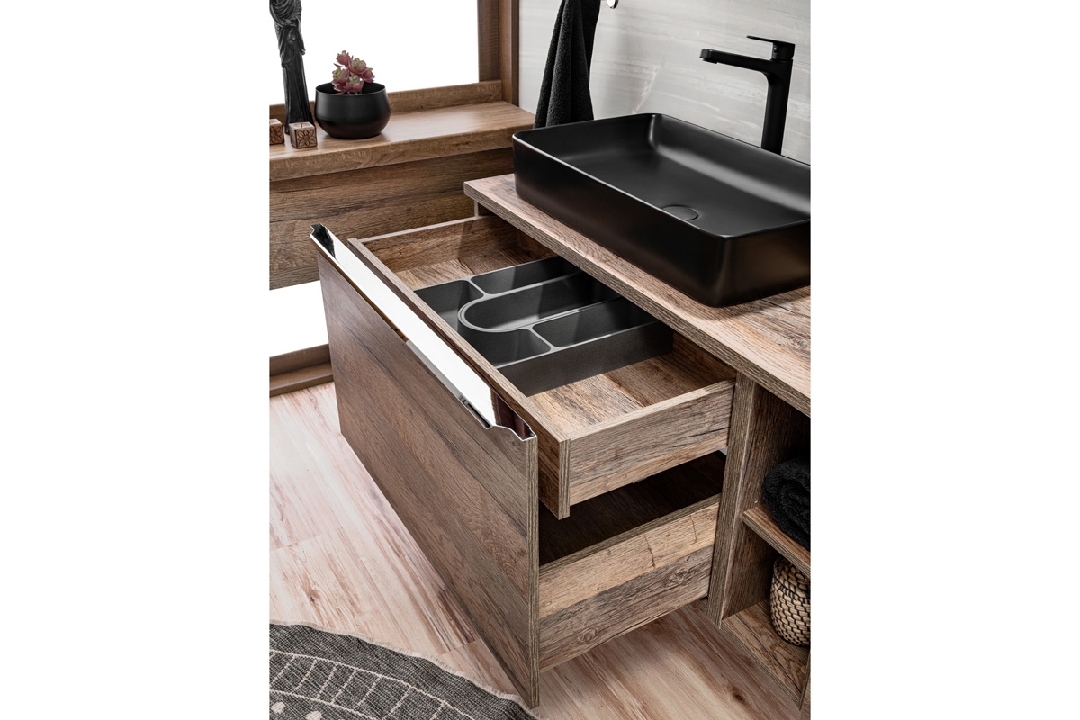 Závesná skrinka pod umývadlo Santa Fe Oak 60 cm - Dub santa fe vintage Skrinka so zásuvkami do lazienki comad 