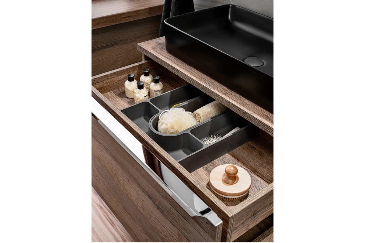 Závesná skrinka pod umývadlo Santa Fe Oak 60 cm - Dub santa fe vintage Skrinka santa fe oak z organzerem 