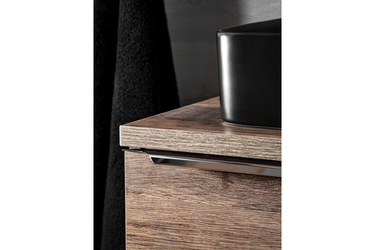 Závesná skrinka pod umývadlo Santa Fe Oak 60 cm - Dub santa fe vintage pochromovaný Úchytka do Skrinky 