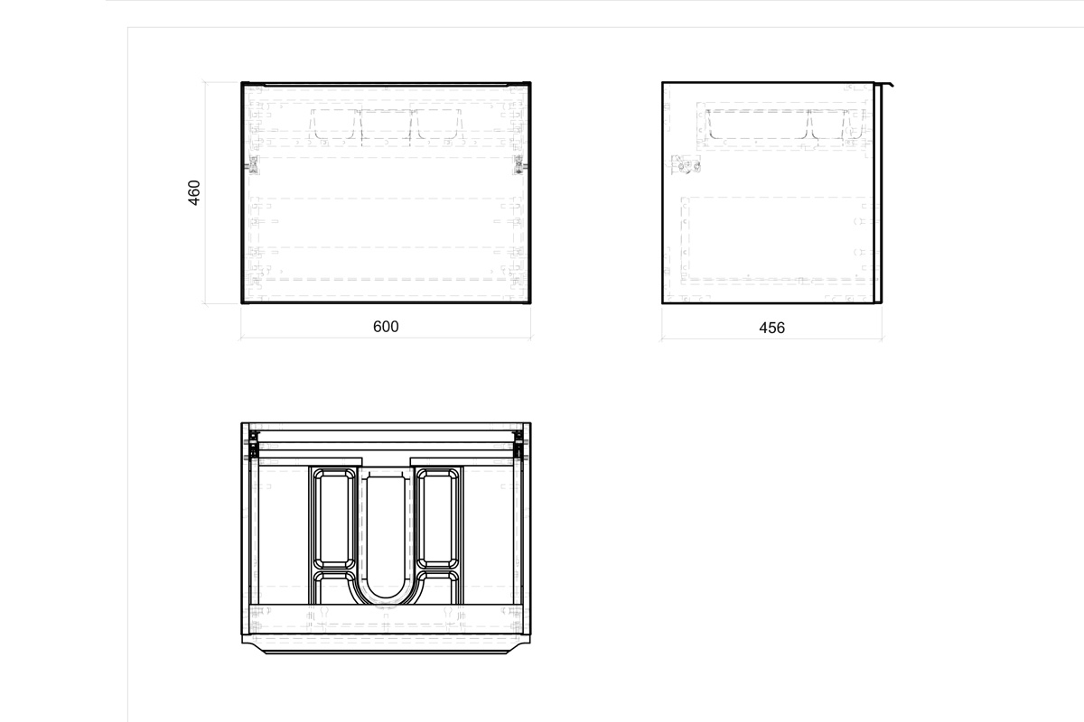 Závesná skrinka pod umývadlo Santa Fe Oak 60 cm - Dub santa fe vintage Rozmery Skrinky pod umývadlo comad