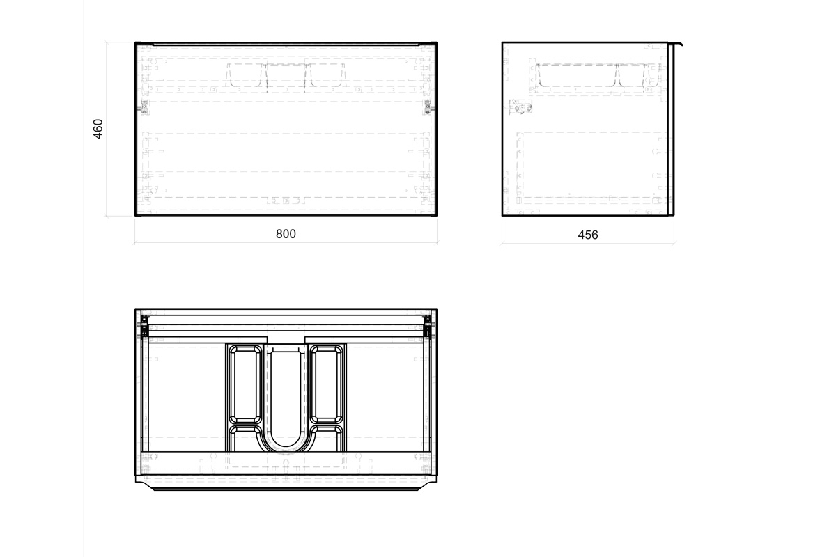 Závěsná skříňka pod umyvadlo Santa Fe Oak 80 cm - dub Santa Fe vintage Rozměry Skříňky