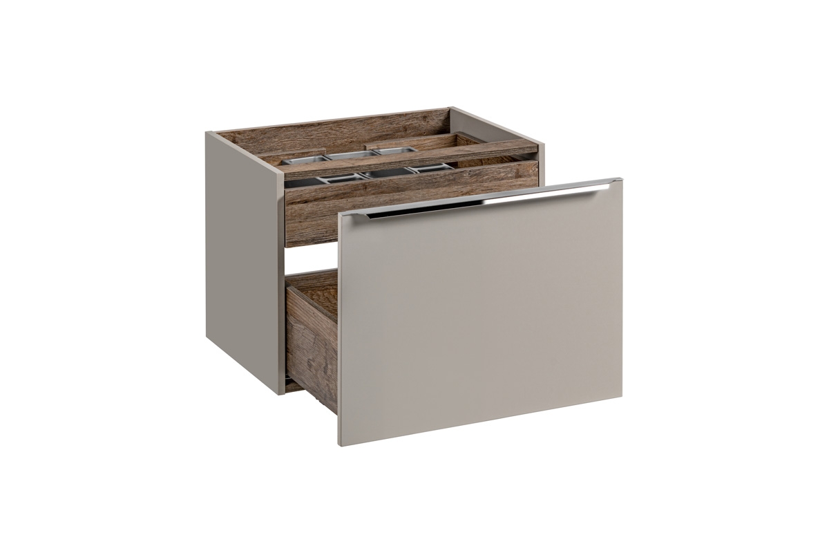 Závěsná skříňka pod umyvadlo Santa Fe Taupe 60 cm - křemíková šedá Skříňka se zásuvkou do lazienki 