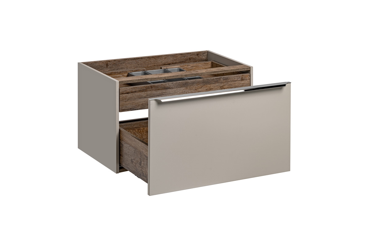 Závesná skrinka pod umývadlo Santa Fe Taupe 80 cm - kremíková šedá Skrinka so zásuvkami do lazienki comad 