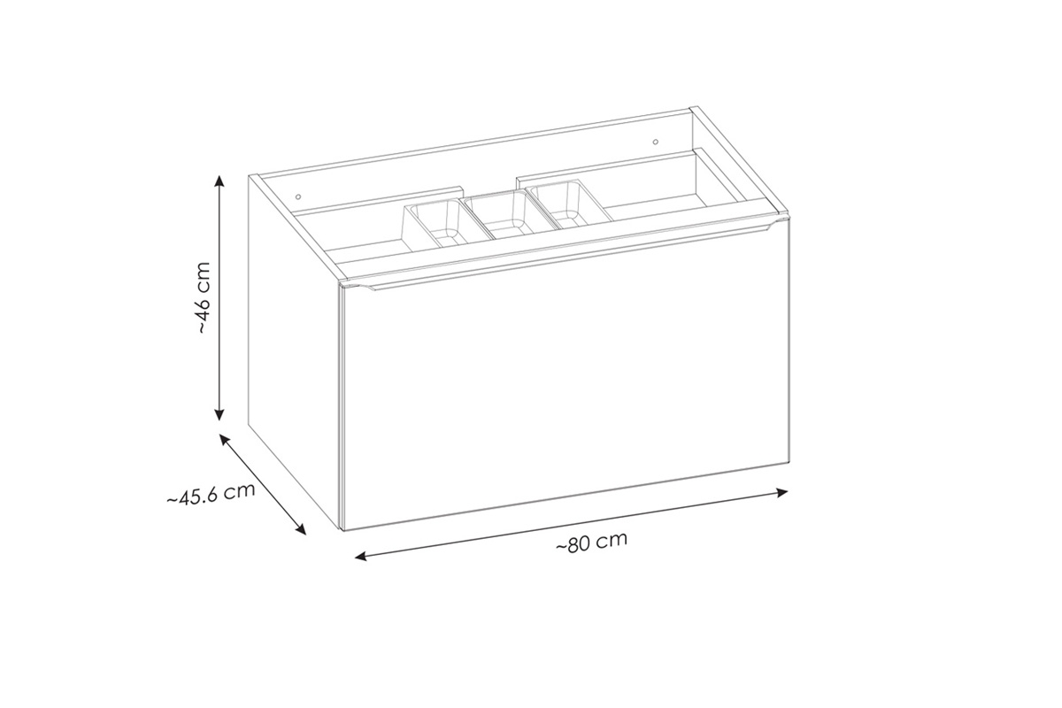Závesná skrinka pod umývadlo Santa Fe Taupe 80 cm - kremíková šedá Skrinka do lazienki comad 