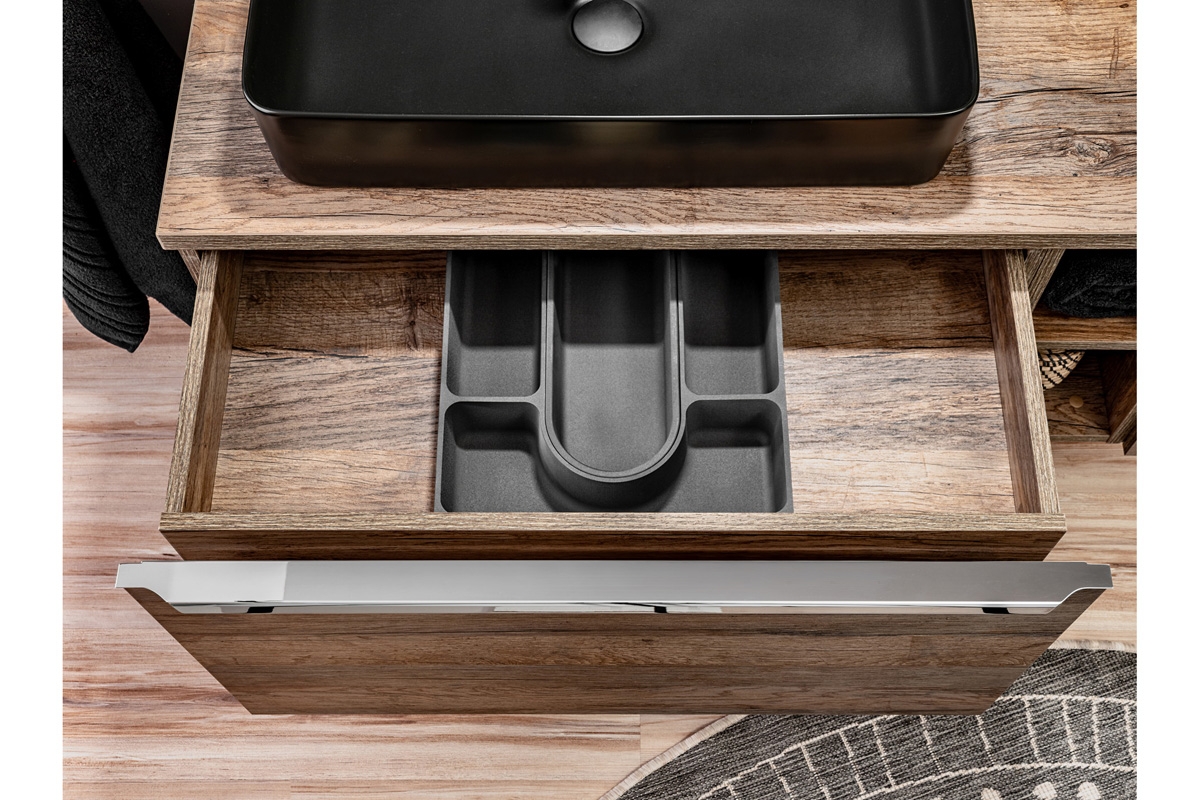 Závesná skrinka pod umývadlo Santa Fe Taupe 80 cm - kremíková šedá szaflada z organizerem comad 