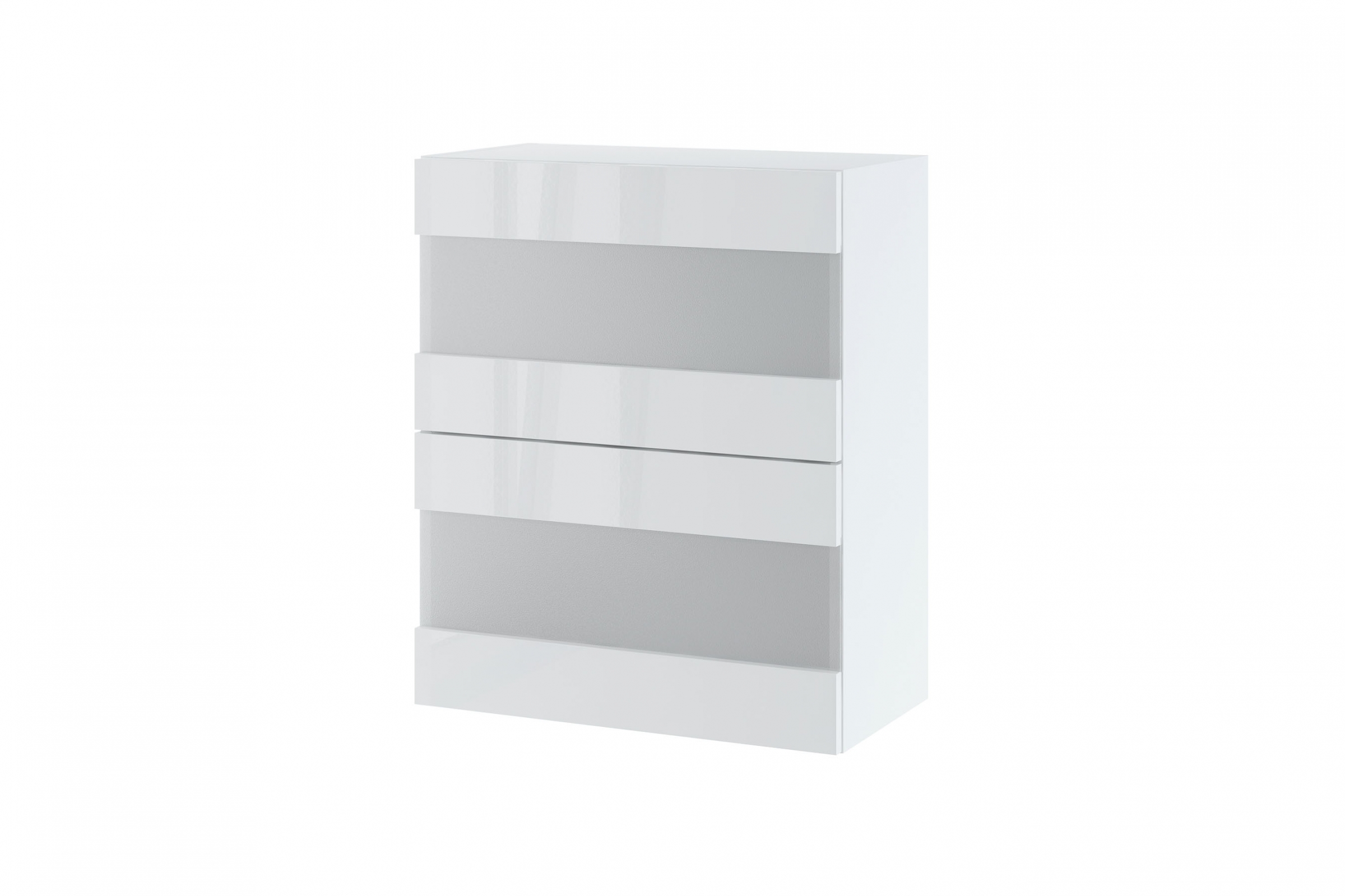 Závesná kuchynská skrinka Campari WOW60/72 dvojdverová so sklenenými dvierkami Skrinka závesná s presklením Campari WOW 6/72 - korpus Biely, predná časť biely lesk 