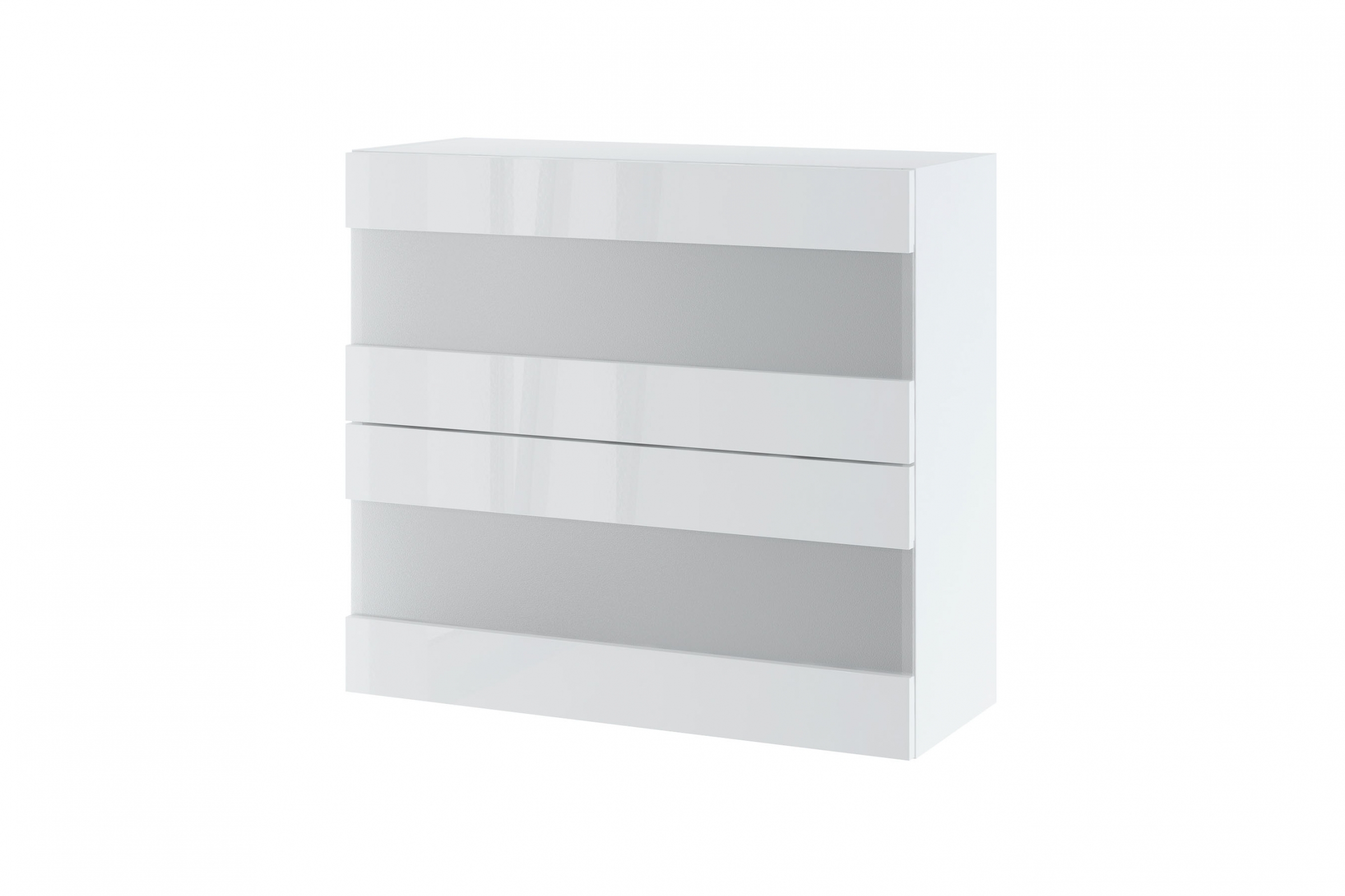 Závesná kuchynská skrinka Campari WOW80/72 dvojdverová so sklenenými dvierkami Skrinka závesná s presklením Campari WOW 8/72 - korpus Biely, predná časť biely lesk 