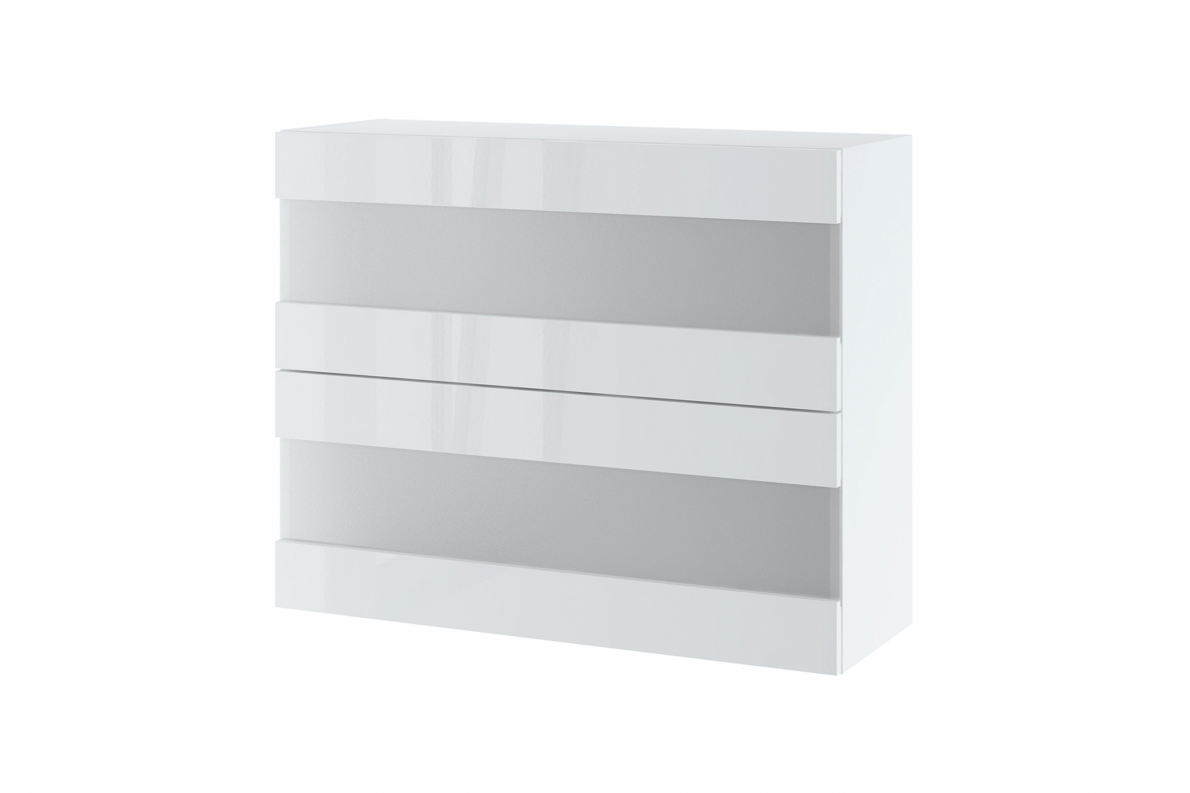 Závesná kuchynská skrinka Campari WOW90/72 dvojdverová so sklenenými dvierkami Skrinka závesná s presklením Campari WOW 9/72 - korpus Biely, predná časť biely lesk 