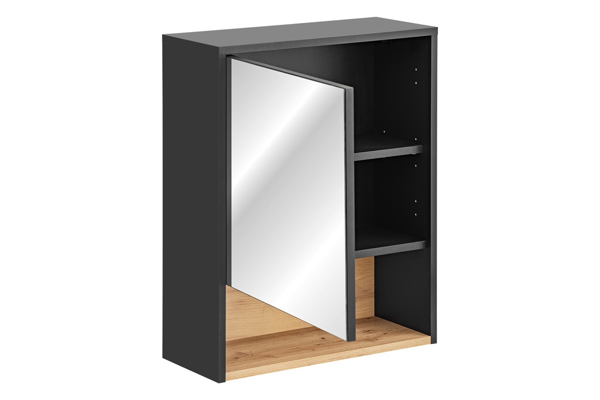 Skříňka se zrcadlem Borneo 840 - šedý Cosmos / Dub Artisan - 60 cm Skříňka se zrcadlem 60 cm 
