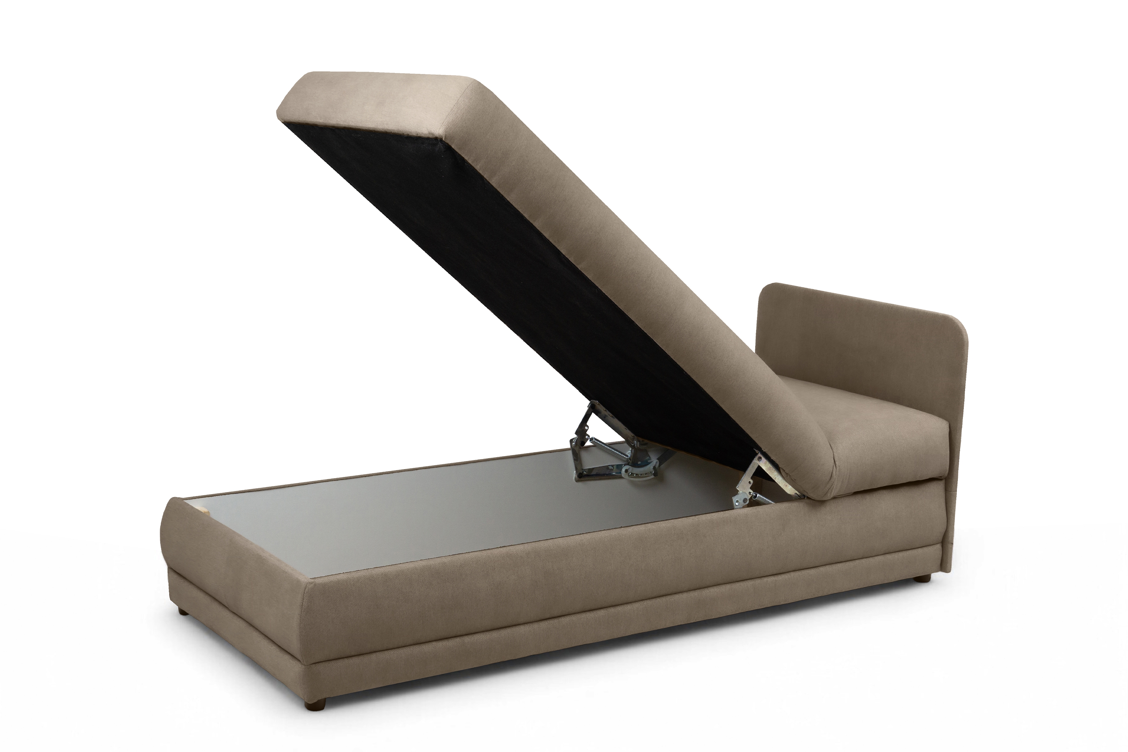 Detská pohovka Kodil I s úložným priestorom – béžová pletená látka Ado 1603 Vlašský orech Detská pohovka jednolôžkova Kodil I S vnútorným úložným priestorom- Béžová plecionka Ado 1603 vlašský orech