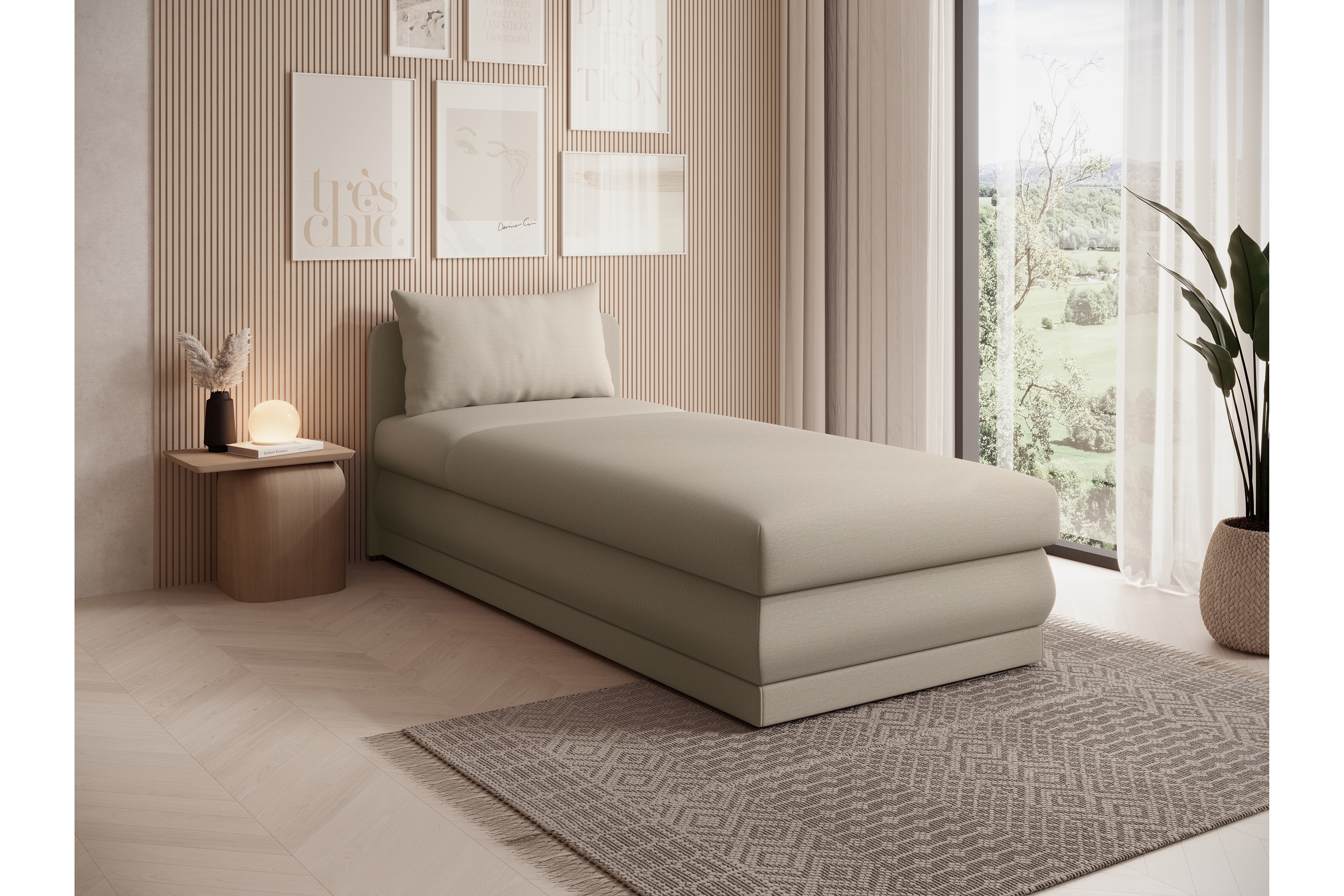 Válenda s úložným prostorem Kodil I Válenda pro jednu osobu Kodil I s úložným prostorem