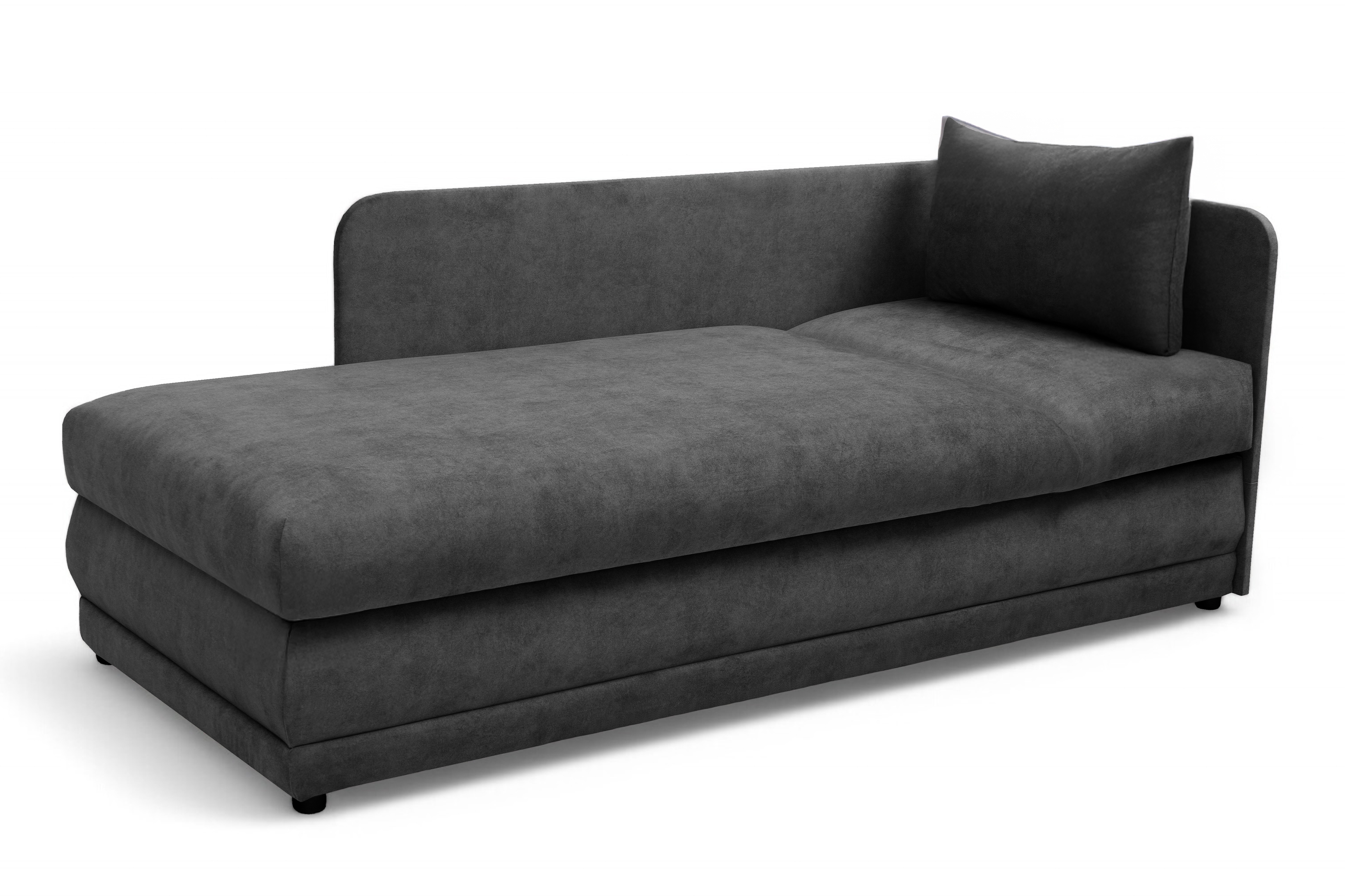 Váľanda Kodil II ľavá - grafitový ľahkočistiaci zamat Zetta 305 Detská pohovka jednolôžkova Kodil II s úložným priestorom Ľavá strana - Grafitový zamat ľahkočistiaci Zetta 305