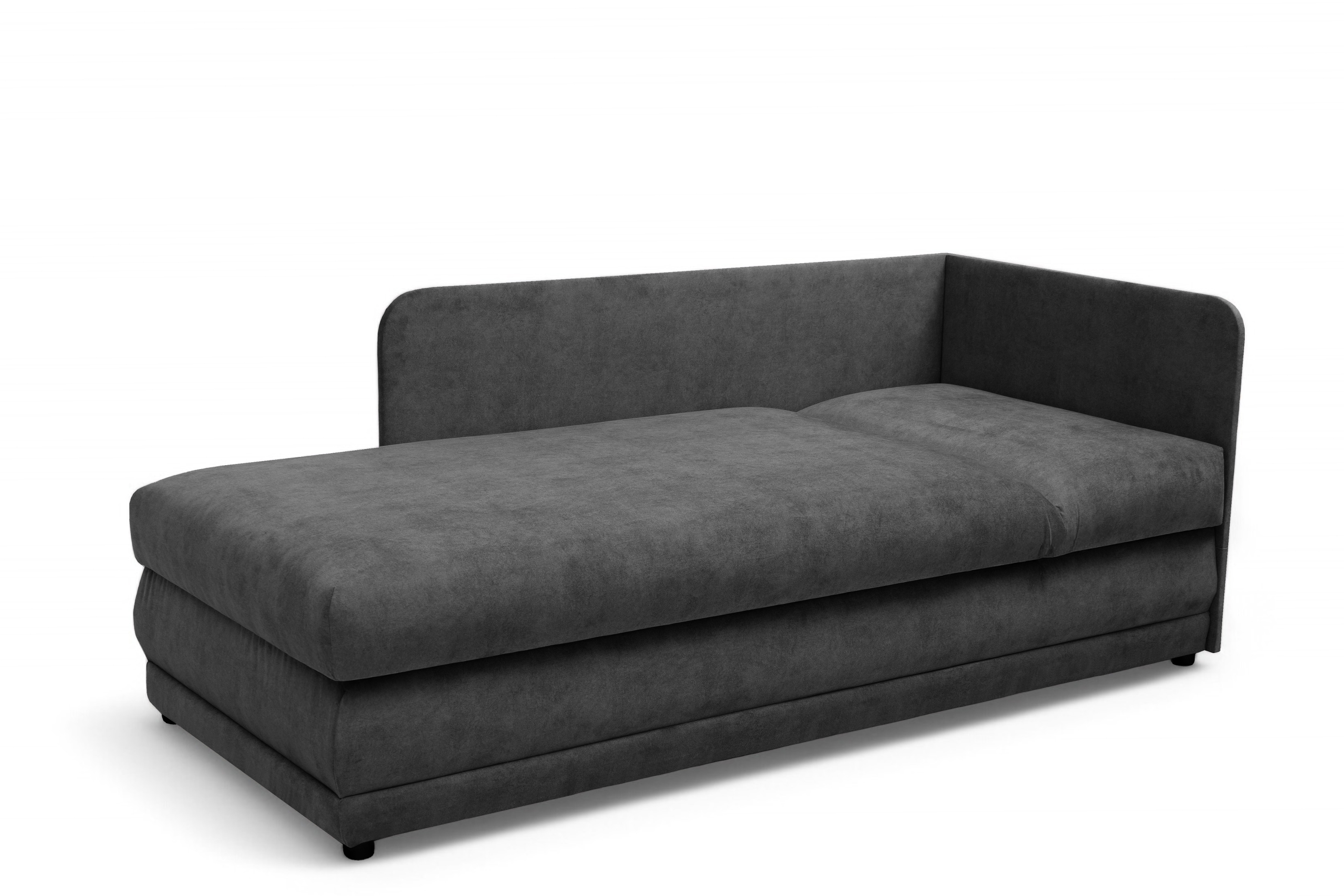 Váľanda Kodil II ľavá - grafitový ľahkočistiaci zamat Zetta 305 Detská pohovka jednolôžkova Kodil II s úložným priestorom Ľavá strana - Grafitový zamat ľahkočistiaci Zetta 305