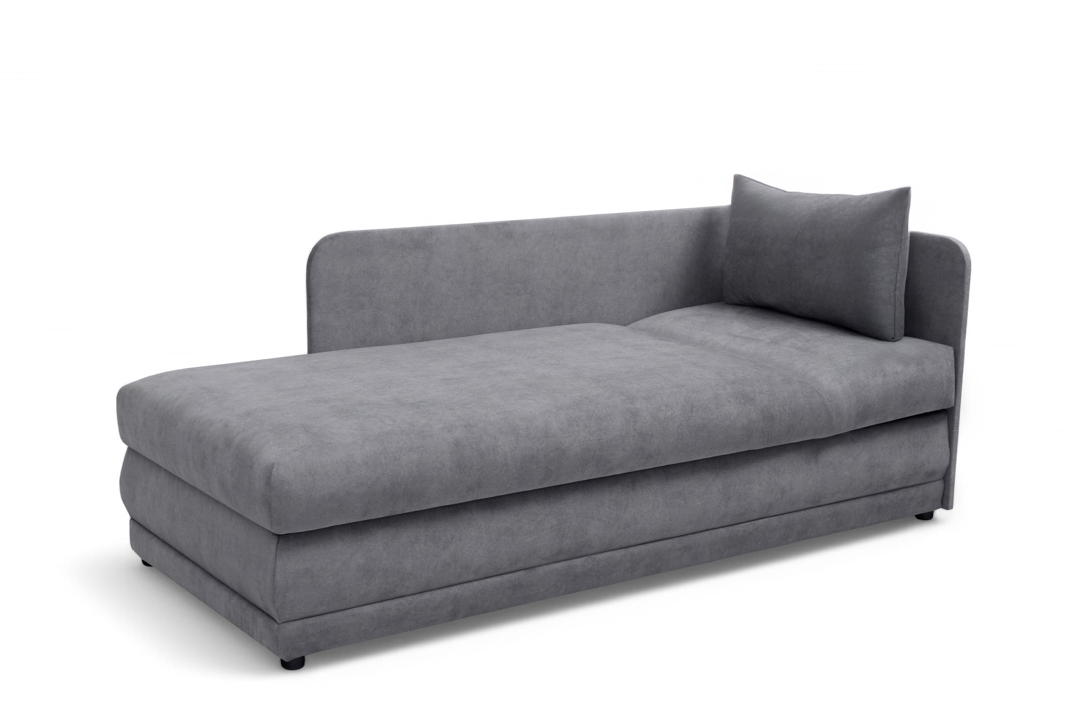 Váľanda Kodil II ľavá - šedý ľahkočistiaci zamat Zetta 302 Detská pohovka jednolôžkova Kodil II s úložným priestorom Ľavá strana - šedý zamat ľahkočistiaci Zetta 302