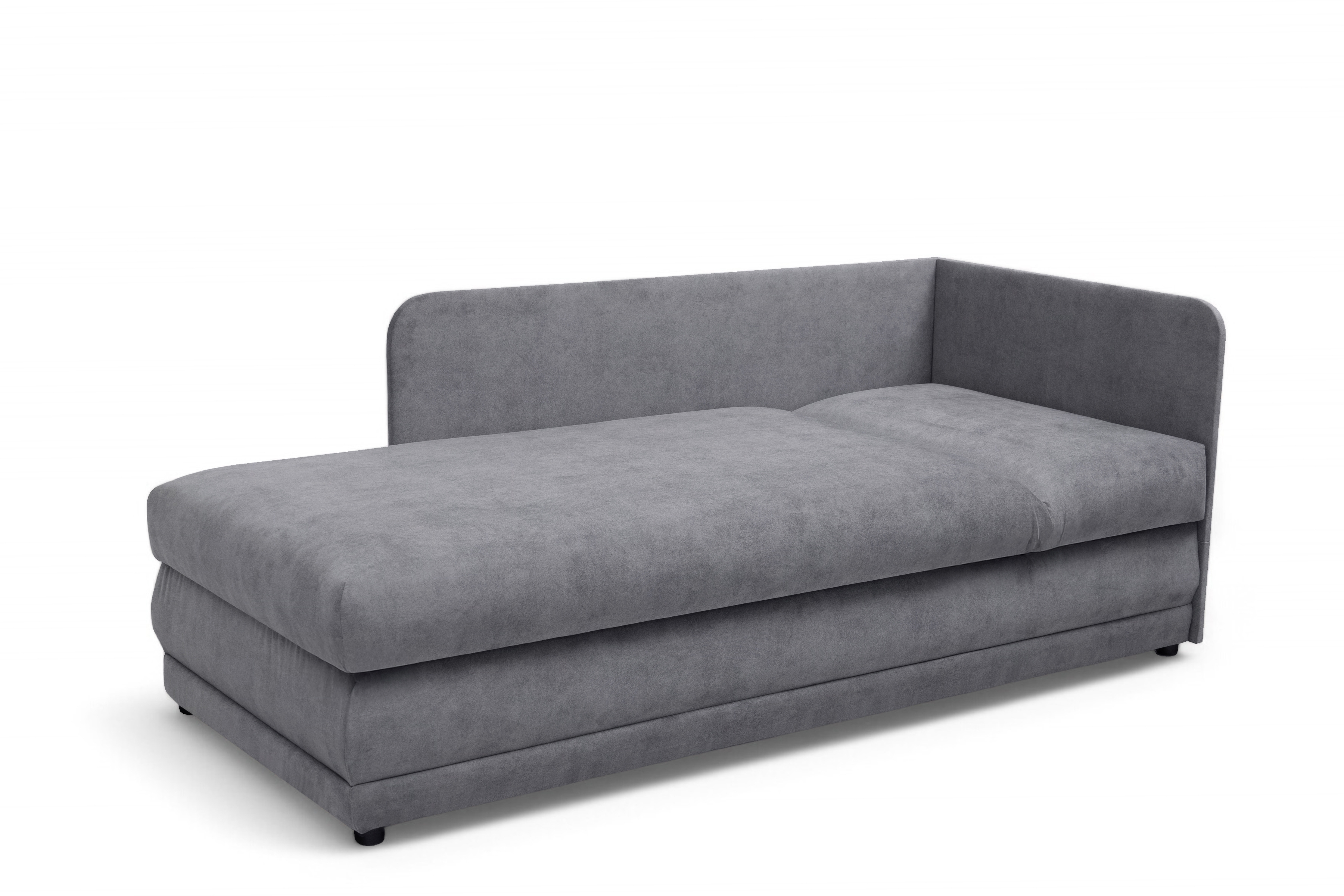 Váľanda Kodil II ľavá - šedý ľahkočistiaci zamat Zetta 302 Detská pohovka jednolôžkova Kodil II s úložným priestorom Ľavá strana - šedý zamat ľahkočistiaci Zetta 302