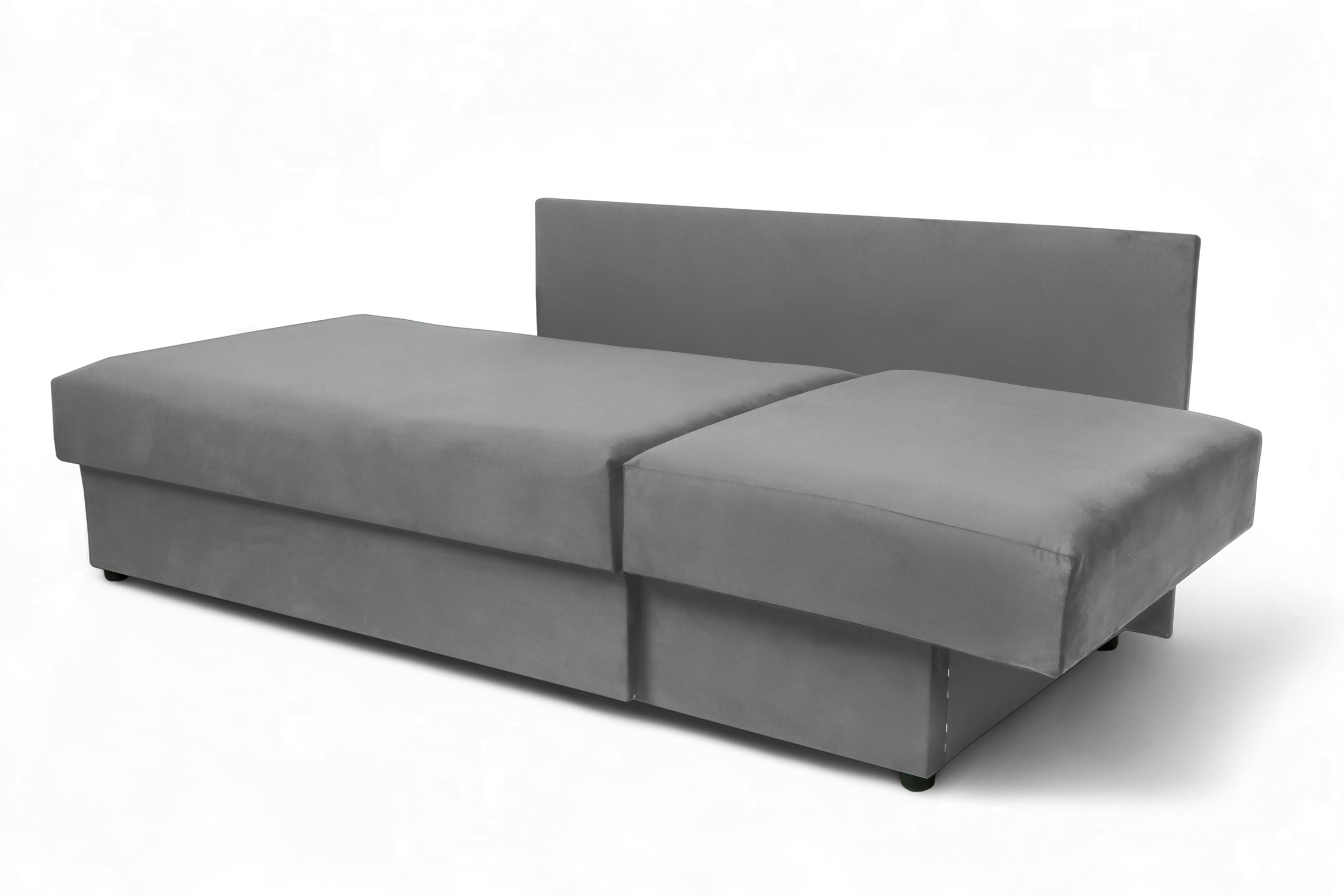 Váľanda Matej s úložným priestorom - 200x80 cm - sivý velúr Velluto 16 Detská pohovka/posteľ Ľavá strana rozkladany s úložným priestorom Maciek - šedý zamat Velluto 16