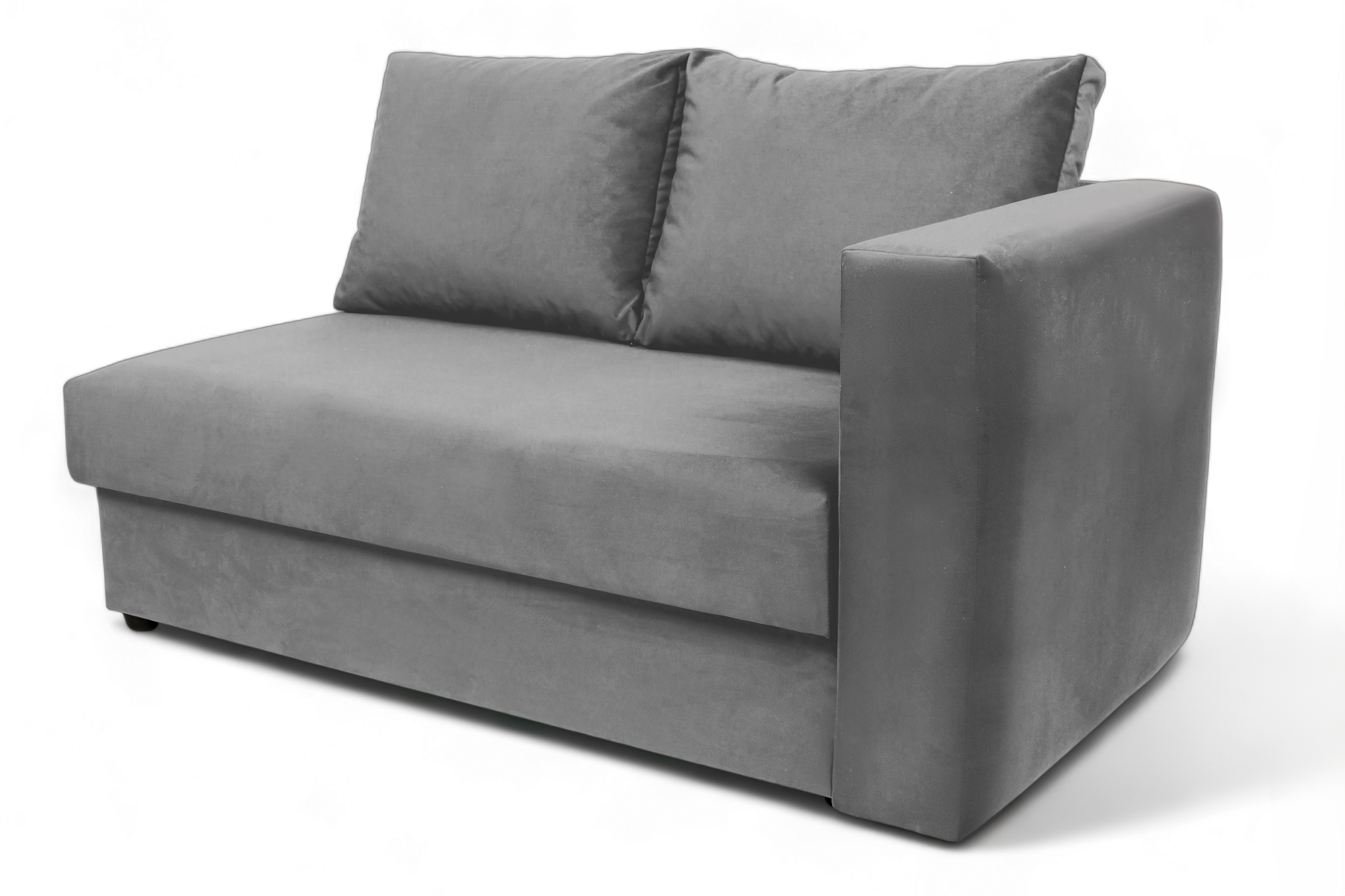 Váľanda Matej s úložným priestorom - 200x80 cm - sivý velúr Velluto 16 Detská pohovka/posteľ Ľavá strana rozkladany s úložným priestorom Maciek - šedý zamat Velluto 16