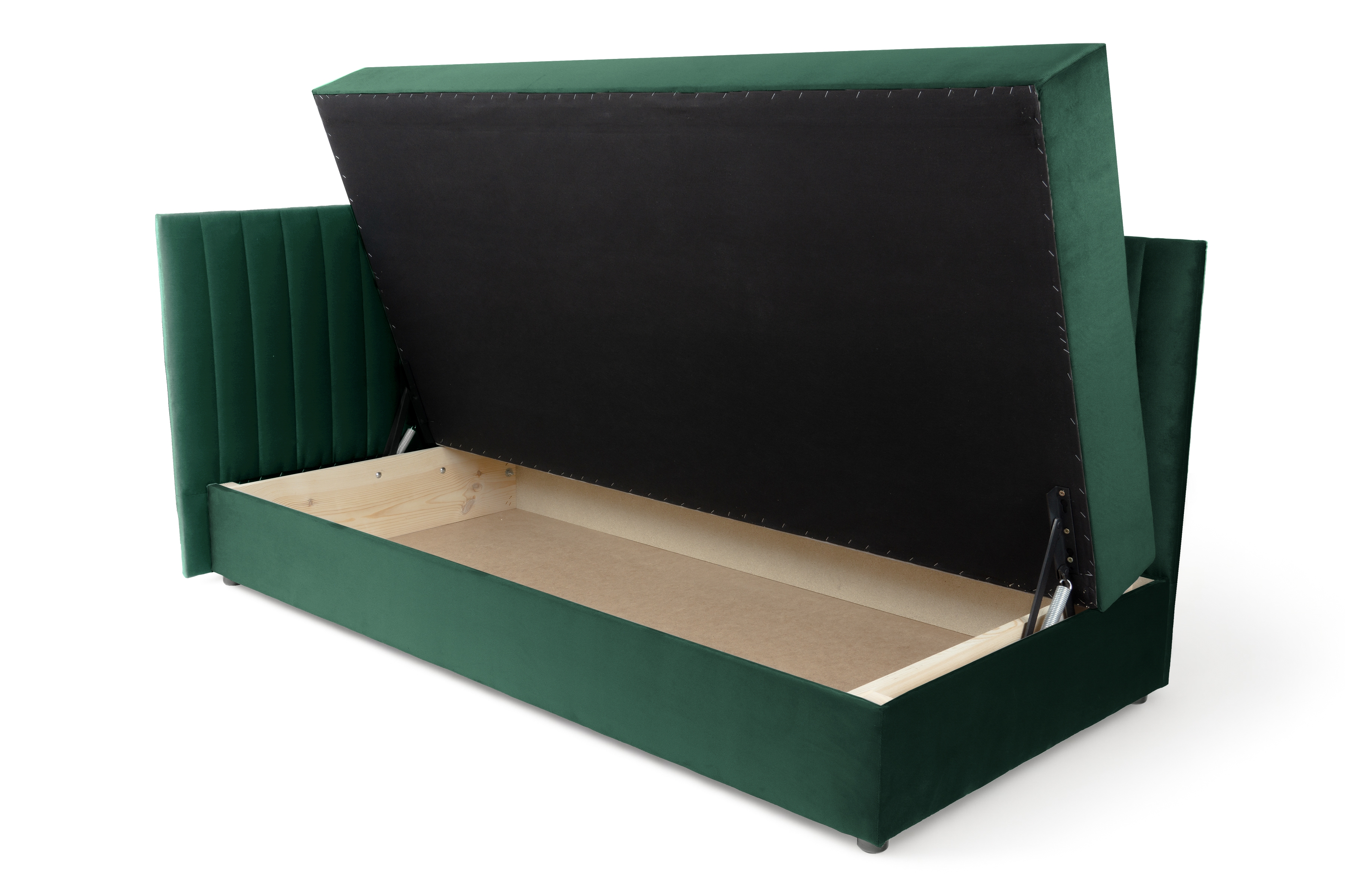 Váľanda Nutri ľavá - zelený zamat Zanzibar 162 - 186x90/80 cm Detská pohovka/posteľ ľavá strana s úložným priestorom Nutri - Zelený zamat Zanzibar 162, 186x90/80 cm