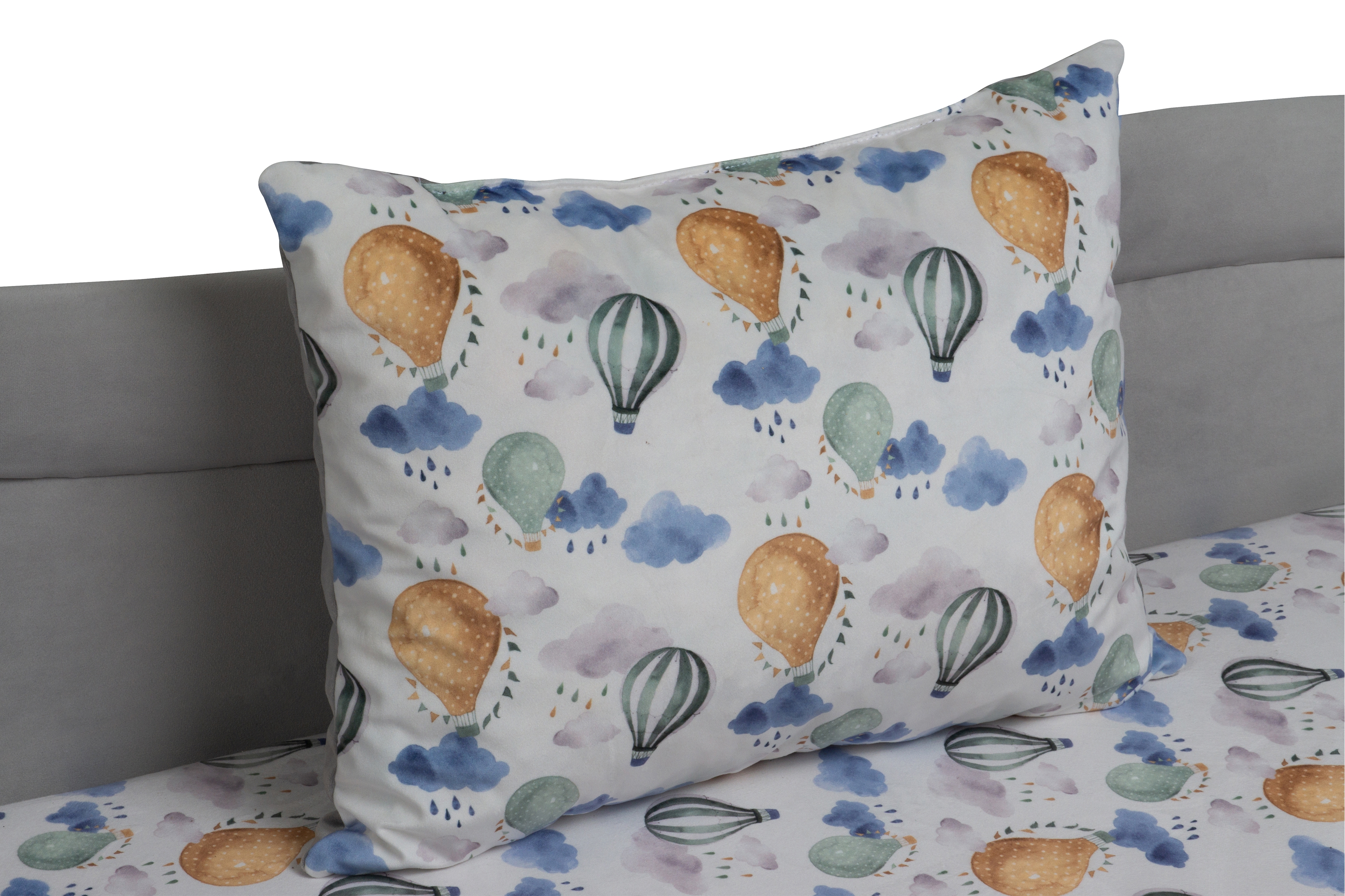 Váľanda Marek s úložným priestorom ľavá - Wonder Balony / Bluvel 03  Detská pohovka/posteľ Ľavá strana jednoosobové s úložným priestorom Marek - Wzor Wonder Balony + bluvel 03 