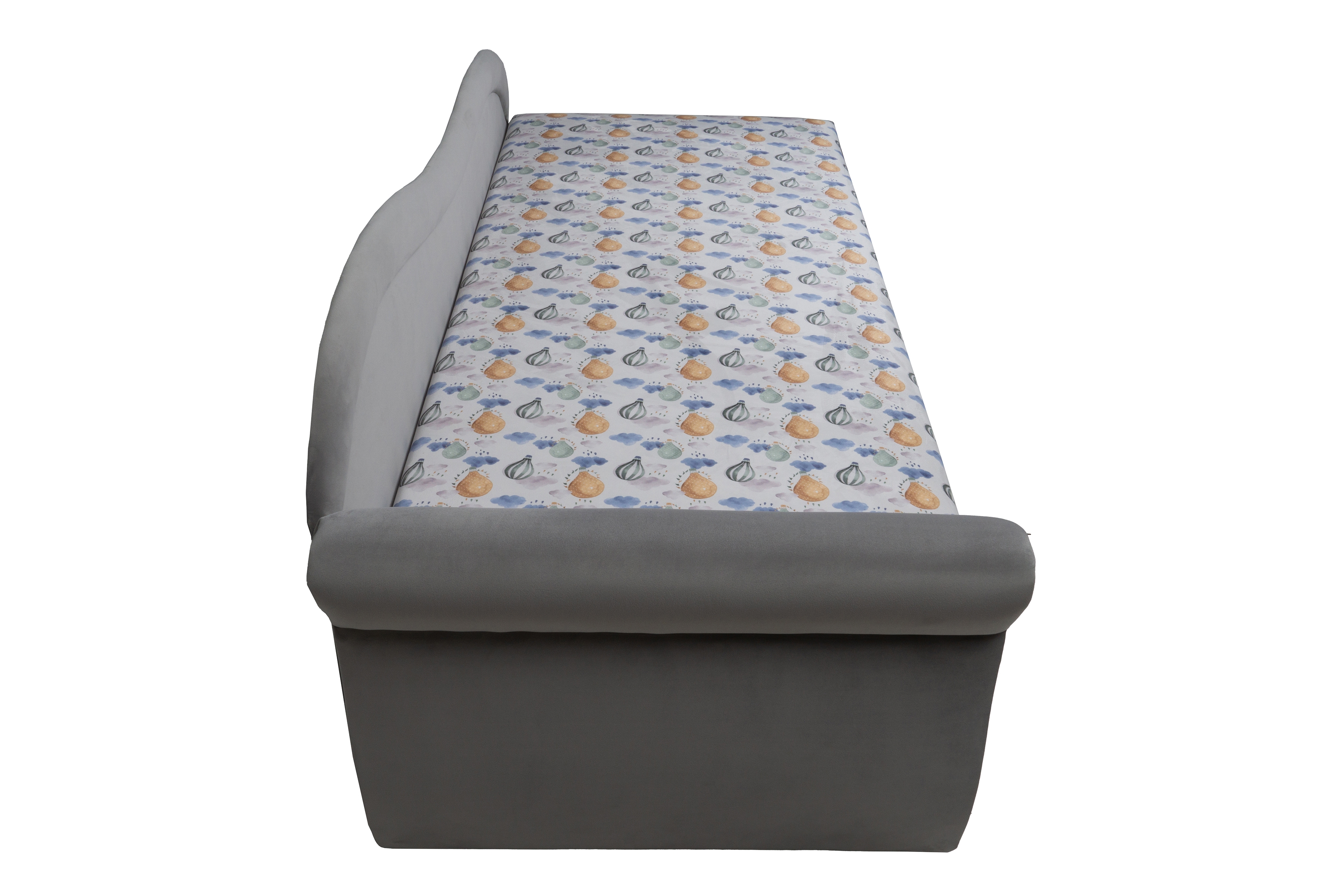 Váľanda Marek s úložným priestorom ľavá - Wonder Balony / Bluvel 03  Detská pohovka/posteľ Ľavá strana jednoosobové s úložným priestorom Marek - Wzor Wonder Balony + bluvel 03 