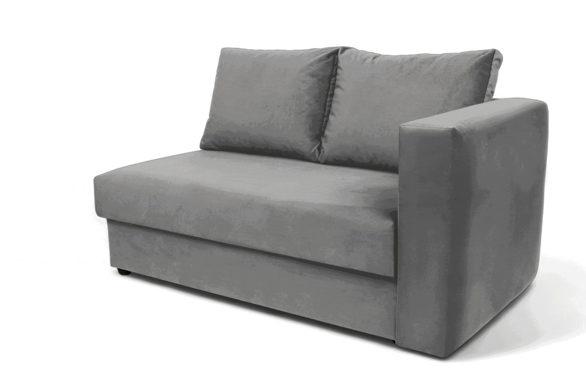 Váľanda Matej s úložným priestorom - 200x80 cm - sivý velúr Velluto 16 Detská pohovka/posteľ Ľavá strana rozkladany s úložným priestorom Maciek - šedý zamat Velluto 16