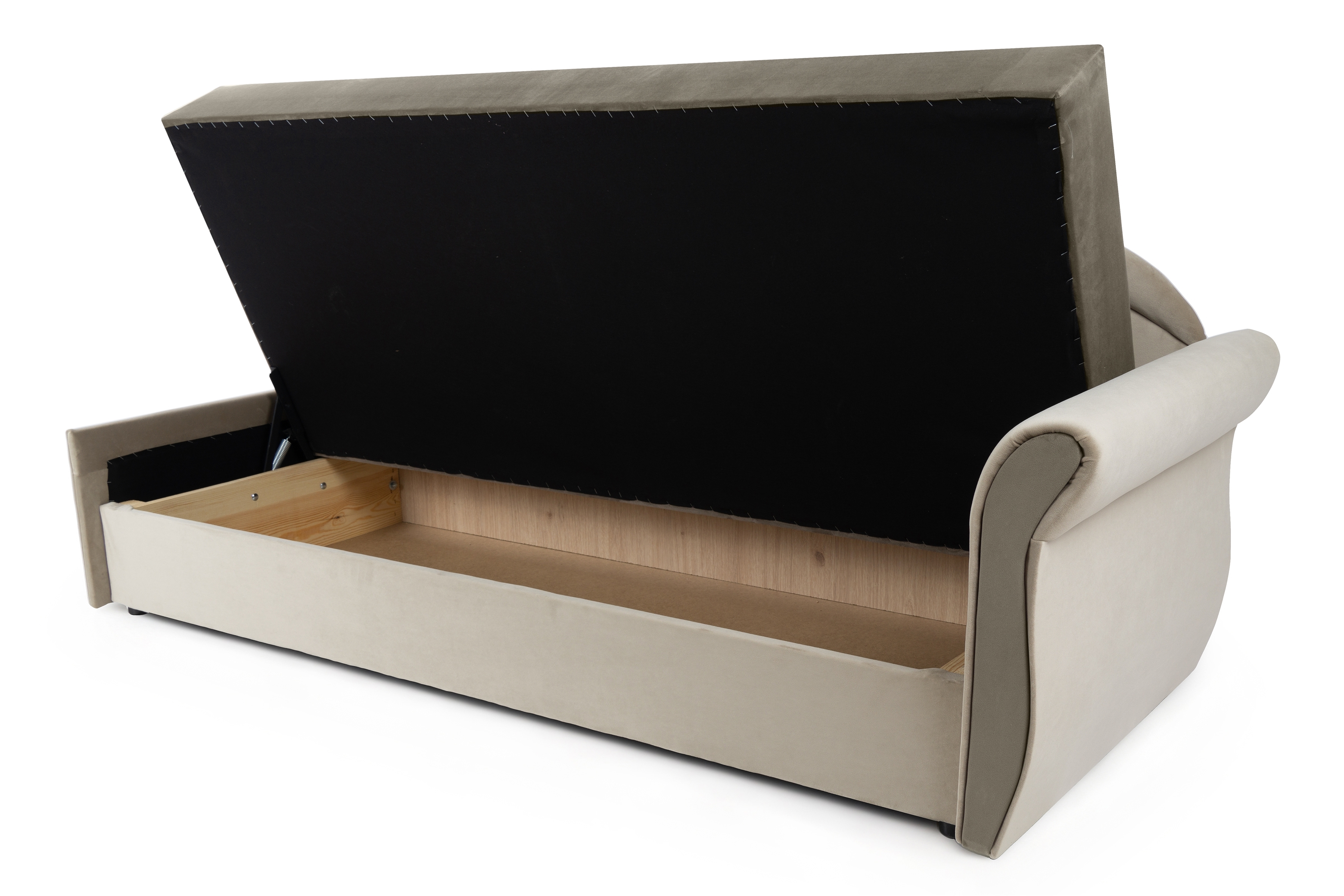 Válenda s úložným prostorem Marek pravá - béžová Velluto 2 + 3 Dětská pohovka/postel pravá strana jednoosobowe s úložným prostorem Marek - samet Velluto 2 + 3 