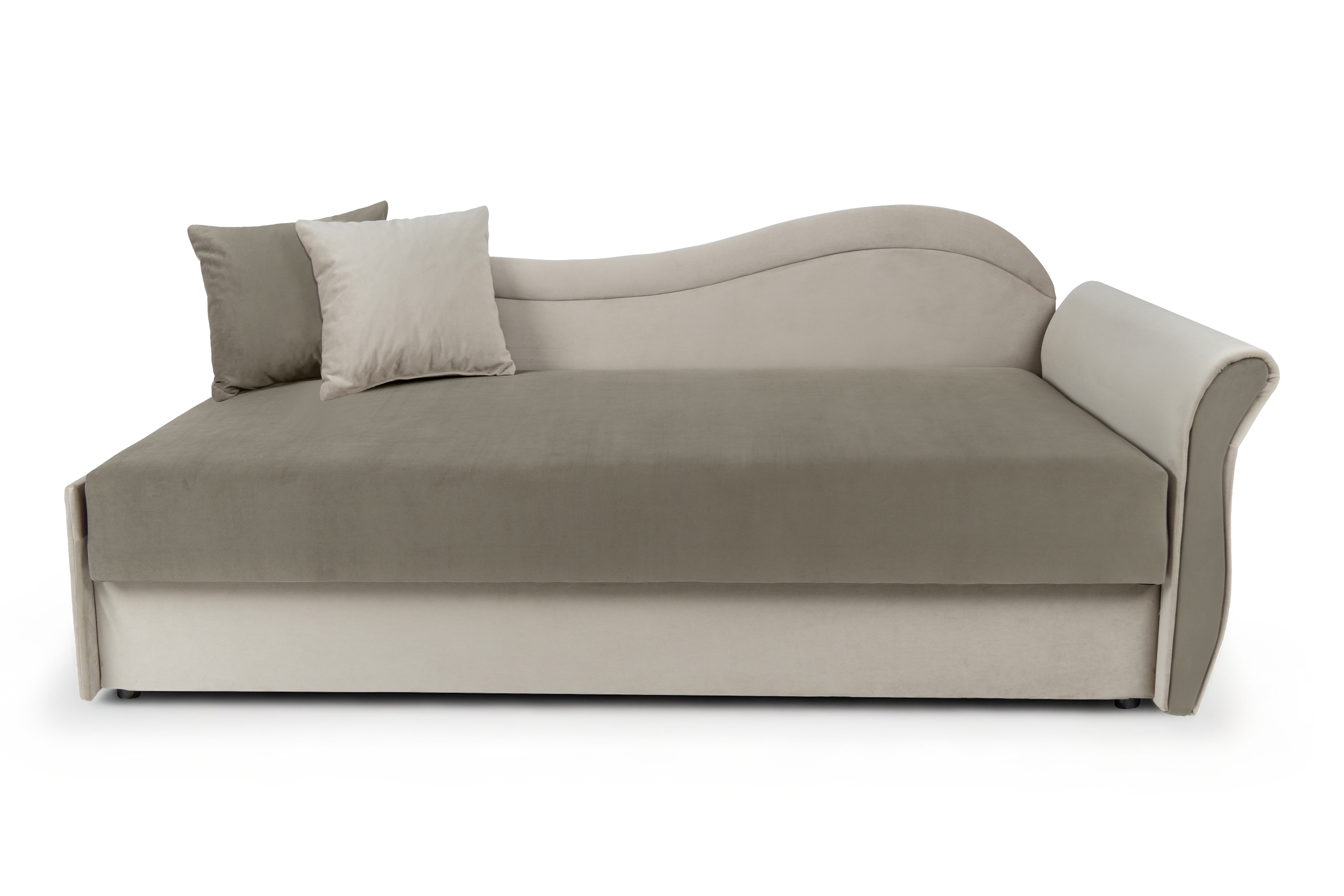 Válenda s úložným prostorem Marek pravá - béžová Velluto 2 + 3 Dětská pohovka/postel pravá strana jednoosobowe s úložným prostorem Marek - samet Velluto 2 + 3 