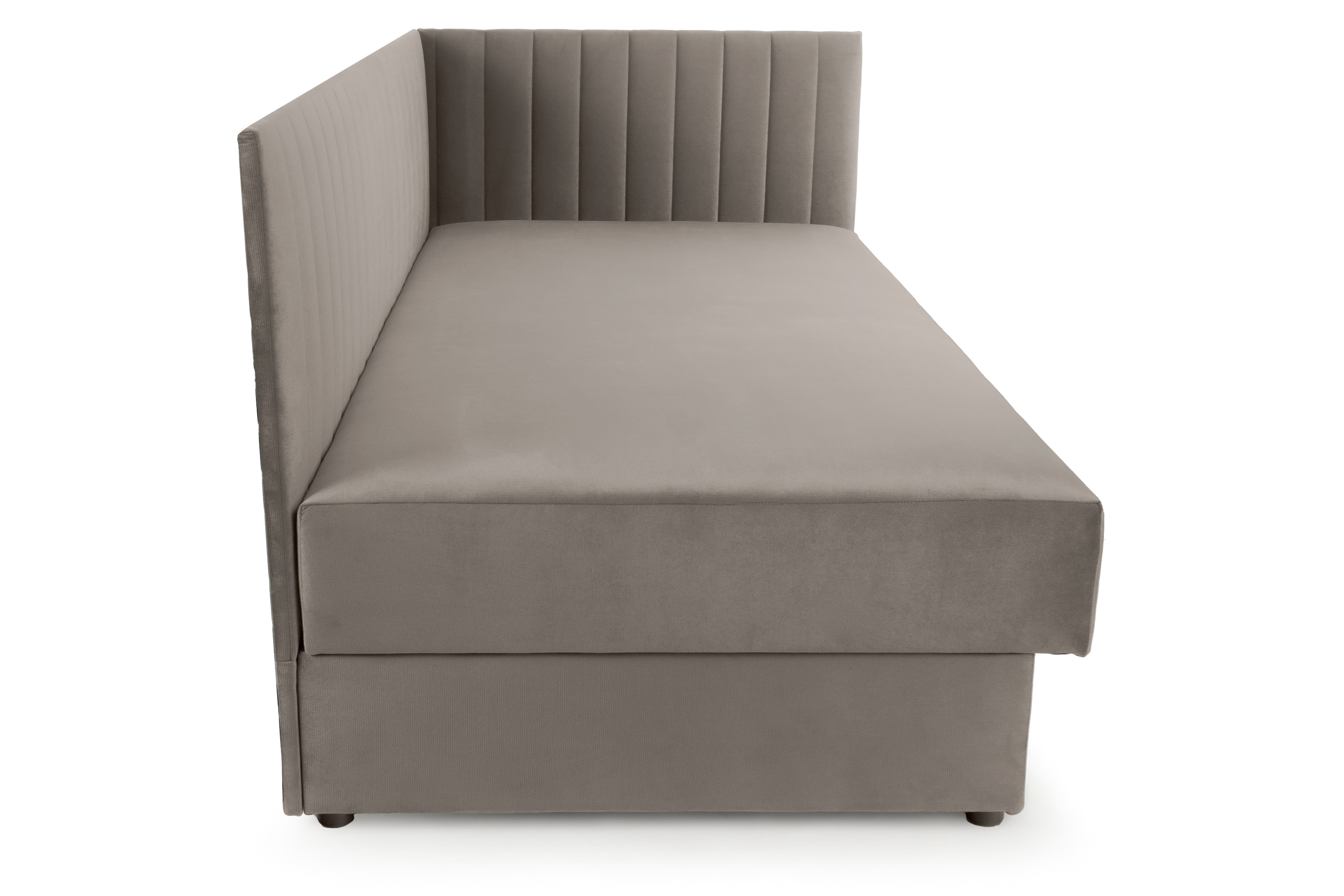 Váľanda Nutri pravá - béžový zamat Zanzibar 108 - 186x90/80 cm Detská pohovka/posteľ pravá strana s úložným priestorom Nutri - béžový zamat Zanzibar 108, 186x90/80 cm