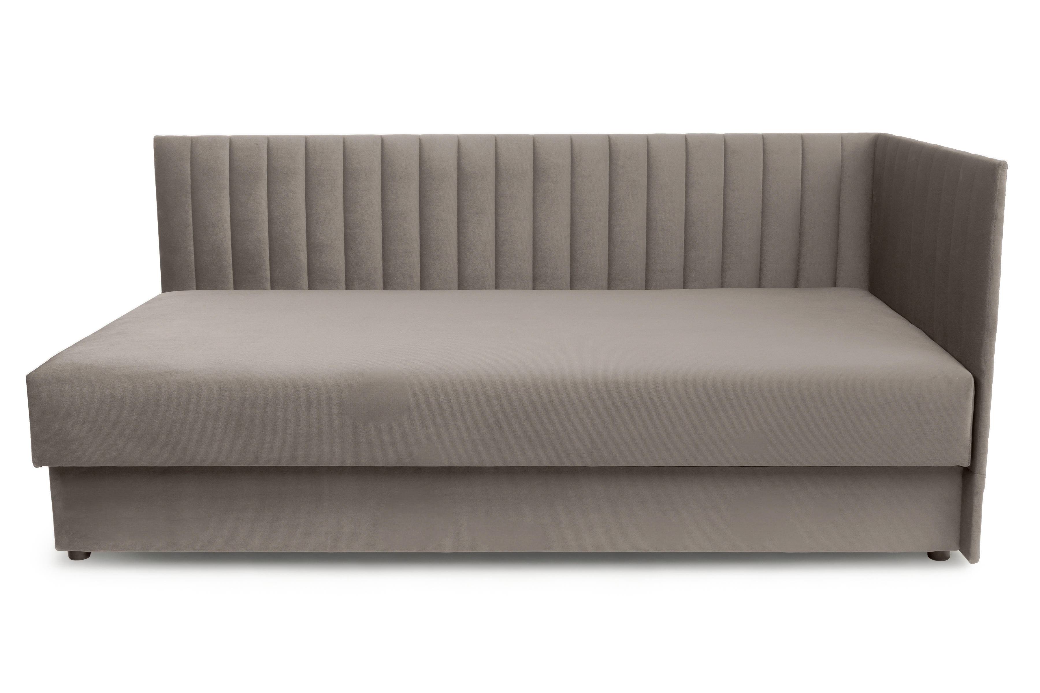 Váľanda Nutri pravá - béžový zamat Zanzibar 108 - 186x90/80 cm Detská pohovka/posteľ pravá strana s úložným priestorom Nutri - béžový zamat Zanzibar 108, 186x90/80 cm