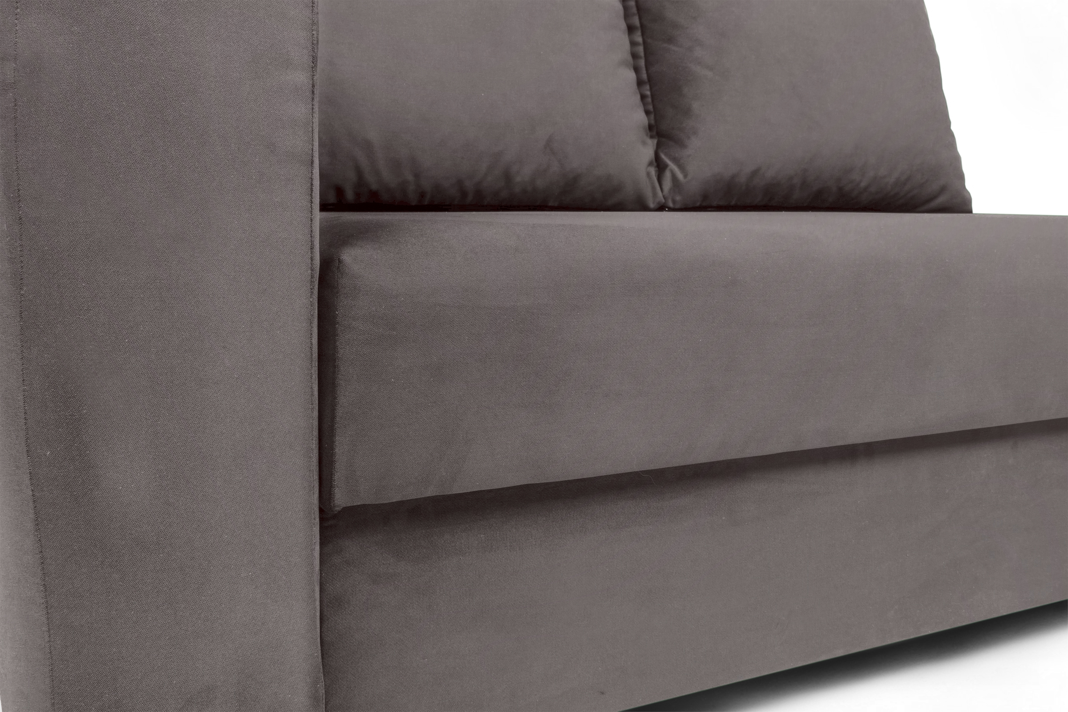 Váľanda Matej s úložným priestorom pravá - 200x80 cm - hnedý velúr Velluto 17 Detská pohovka/posteľ pravá strana rozkladany s úložným priestorom Maciek - Hnedý zamat Velluto 17